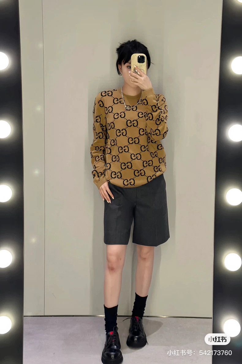 Gucci Gucci Double G series SS23 GG letter jaccard pullover round Size US XS / EU 42 / 0 - 9 Thumbnail