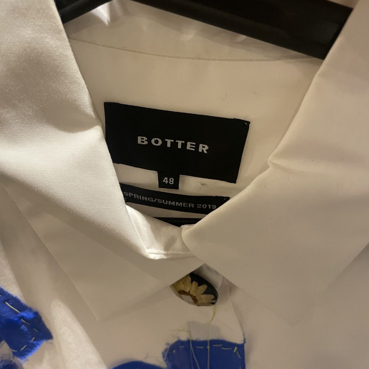 BOTTER Botter White Flower Open Over Shirt Size US M / EU 48-50 / 2 - 3 Thumbnail