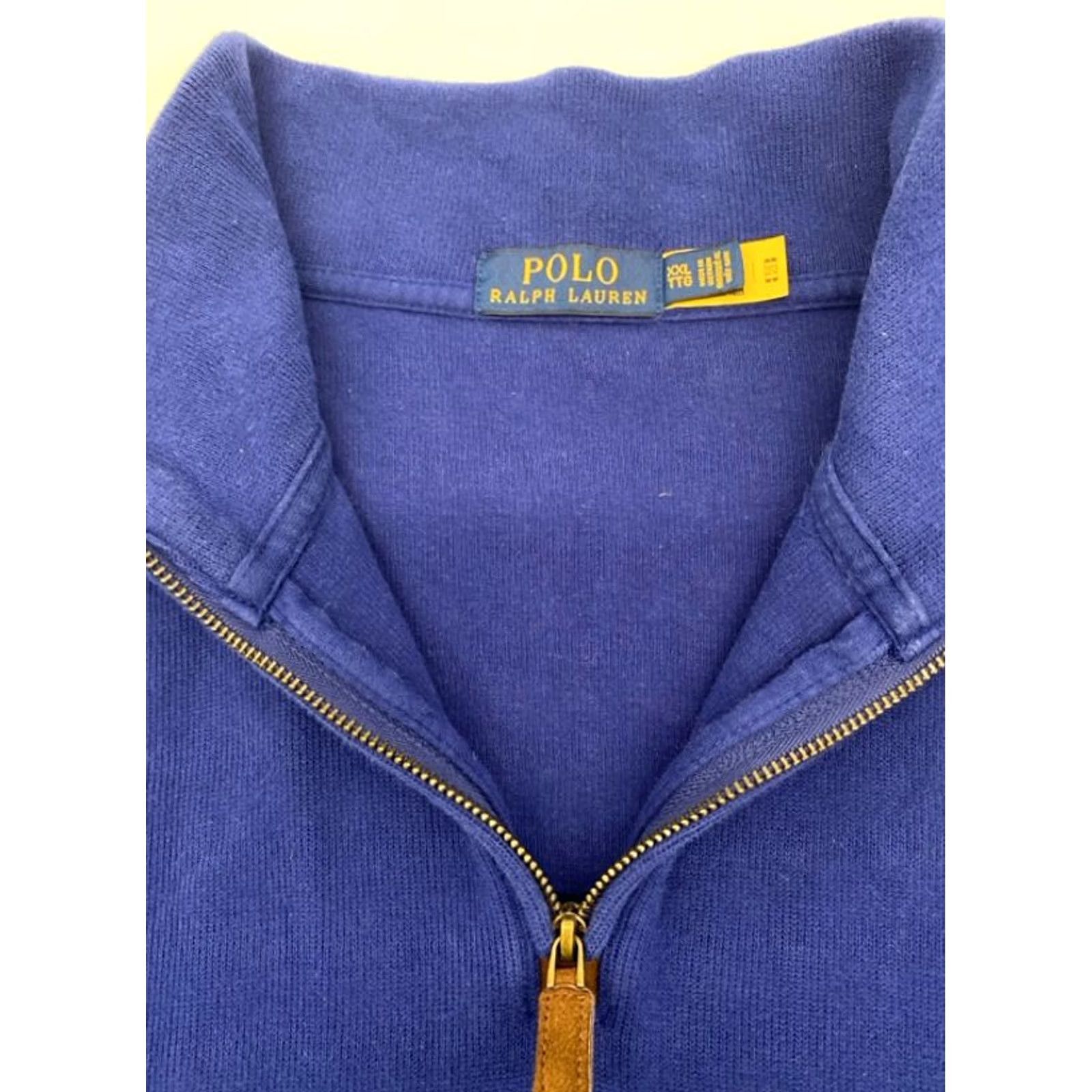 Ralph Lauren Polo Ralph Lauren 2XL Pullover Sweater 1/4 Zip Long Sleeve Blue 100% Cotton Mens Size US XXL / EU 58 / 5 - 6 Thumbnail