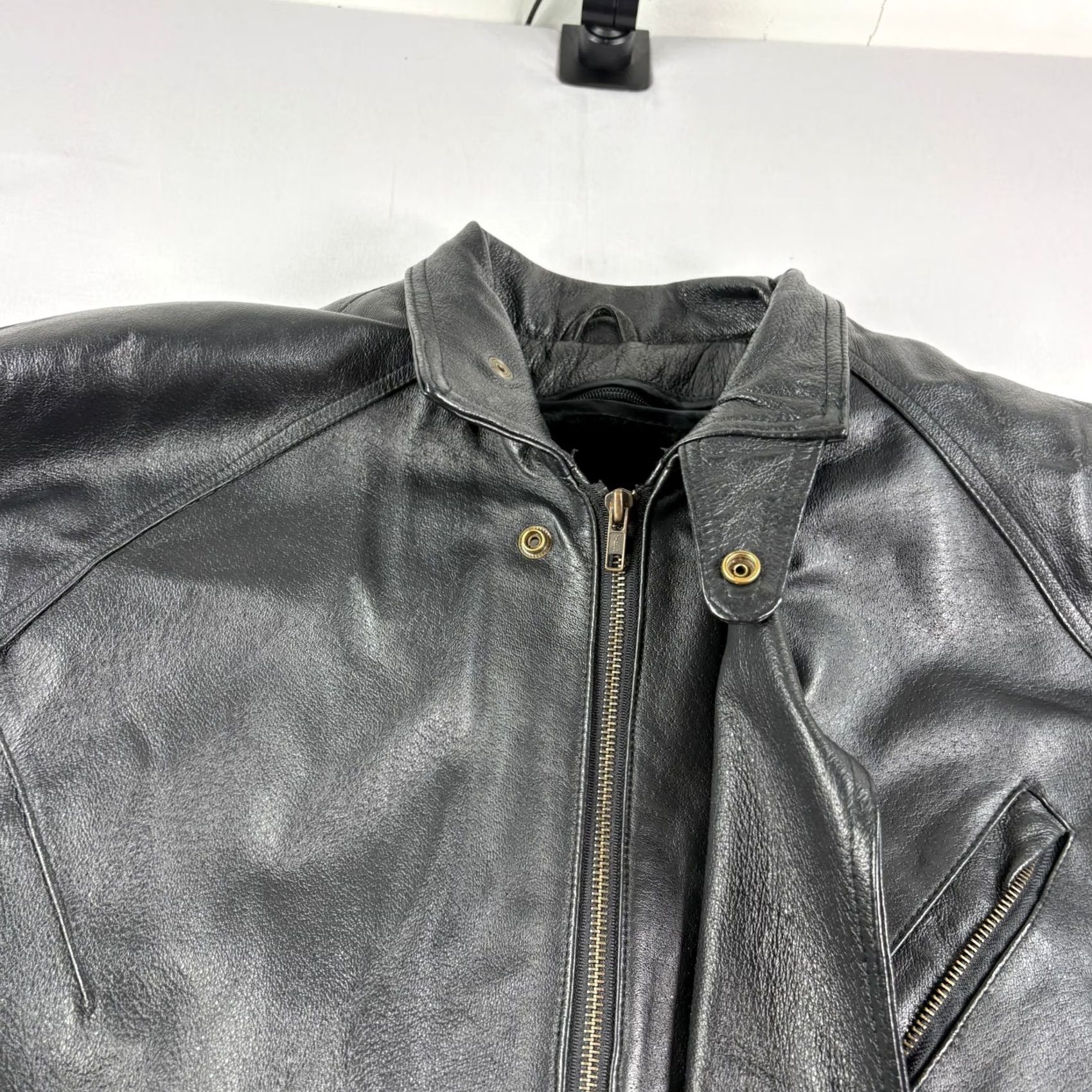 Cougar Cougar Jacket Mens XL Black Leather Full Zip Biker Trench Lined Size US XL / EU 56 / 4 - 3 Thumbnail