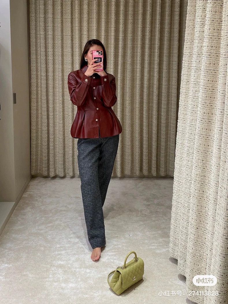 Chanel Chanel 22K Bordeaux red diamond button leather jacket Size XS / US 0-2 / IT 36-38 - 8 Thumbnail