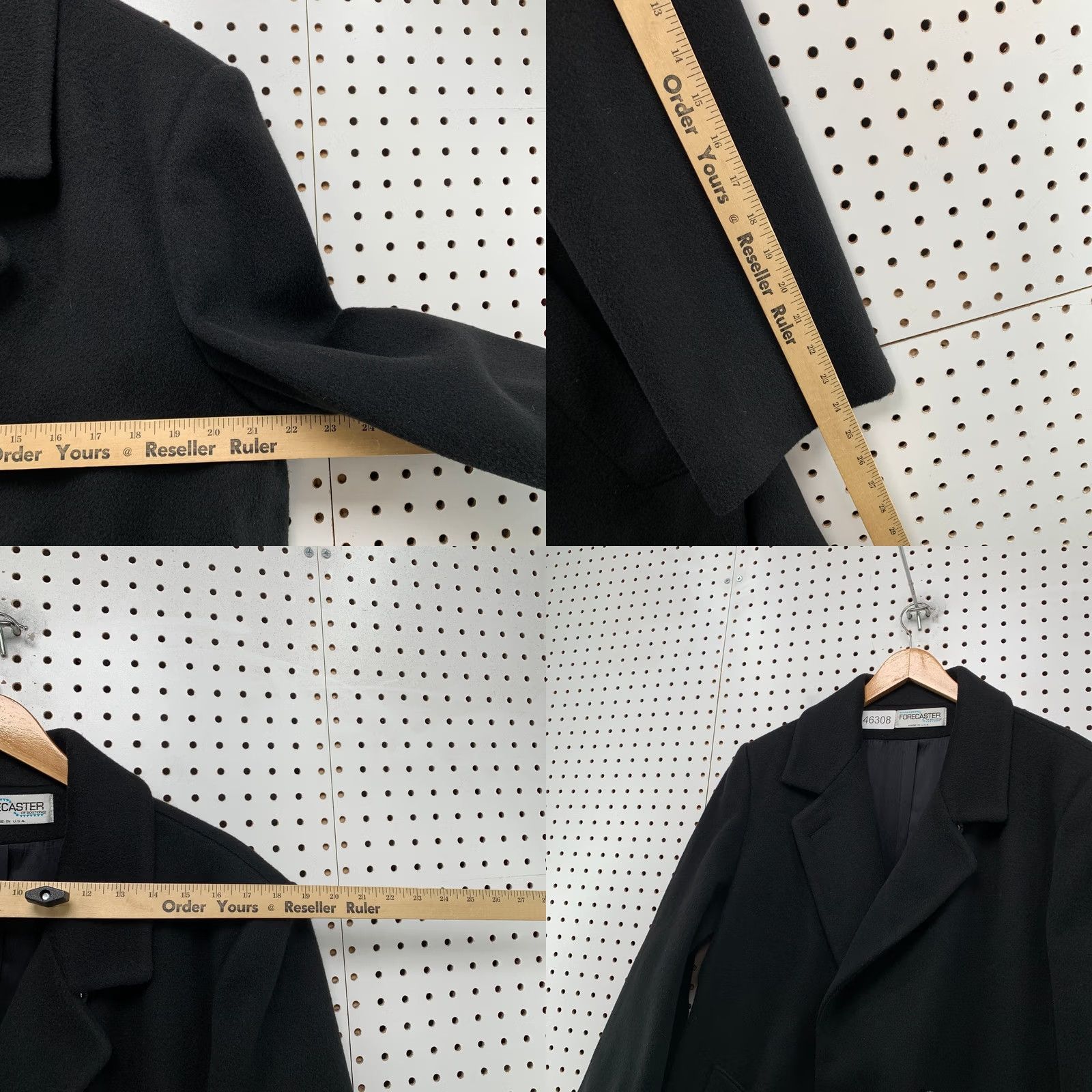 Doublet Vintage Forecaster Boston Wool Overcoat Women 16 Black Double Breasted Made USA Size XXL / US 16-18 / IT 52-54 - 9 Thumbnail