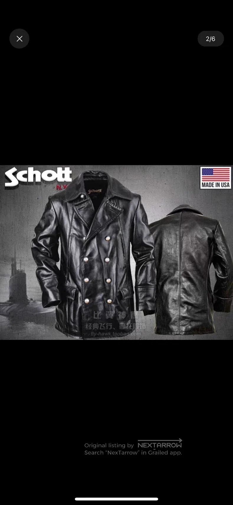 Schott Schott Classic navy slim-fitting double-breasted cowhide r Size US M / EU 48-50 / 2 - 1 Thumbnail