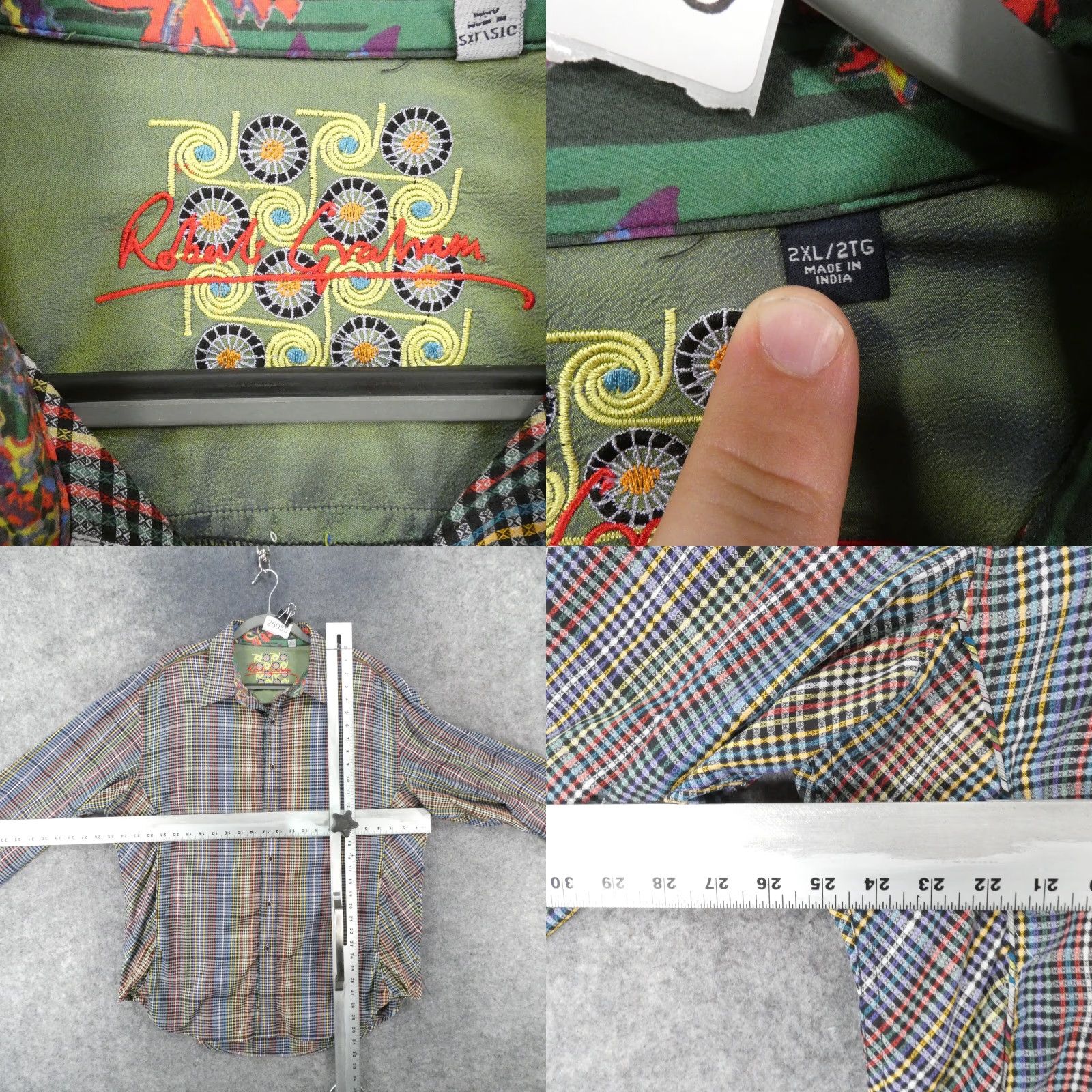 Robert Graham Robert Graham Shirt Men XXL Long Sleeve Button-Up Blue Multicolor Plaid Size US XXL / EU 58 / 5 - 8 Thumbnail