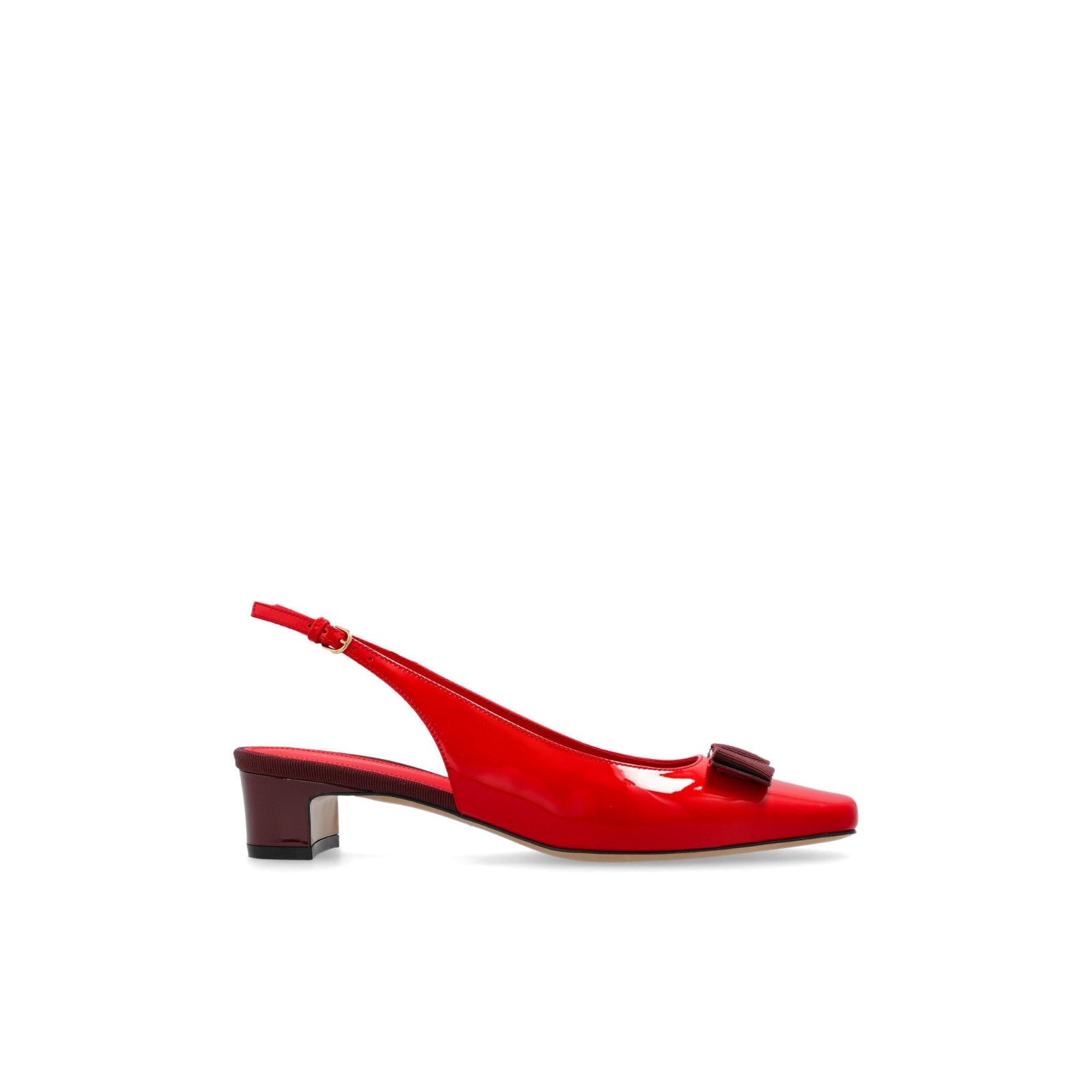 FERRAGAMO Red Rivada 45mm Heel Shoes New & Authentic (Women'