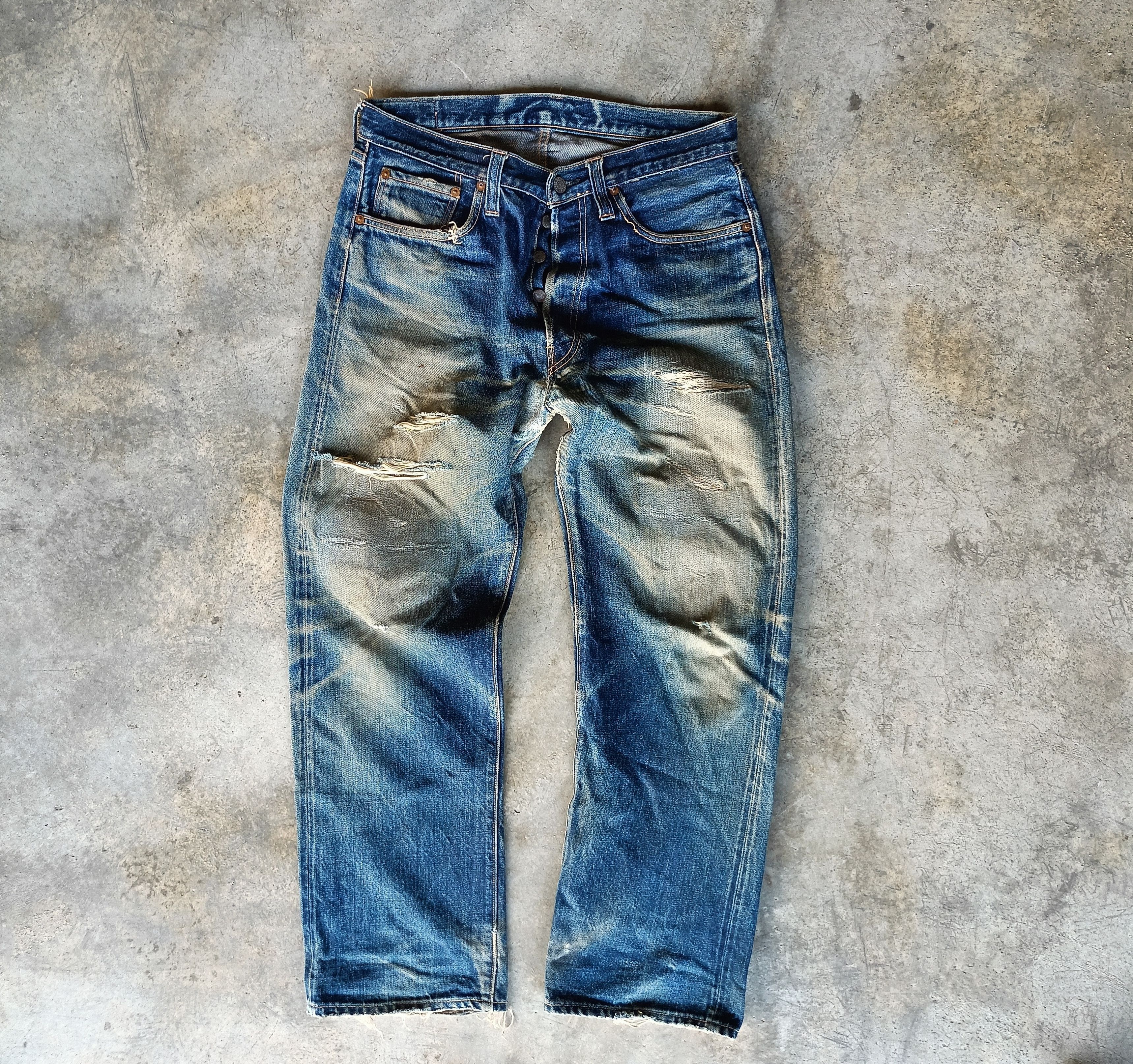 Japanese Brand Distressed Denim Sugar Cane Size US 32 / EU 48 - 1 Thumbnail