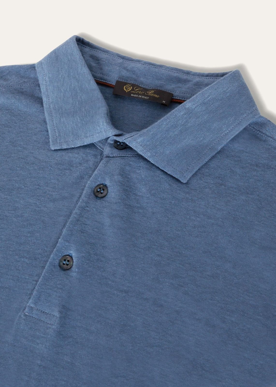Loro Piana o1srvl11e1224 Linen Jersey Polo Shirt in Blue Size US XS / EU 42 / 0 - 5 Thumbnail