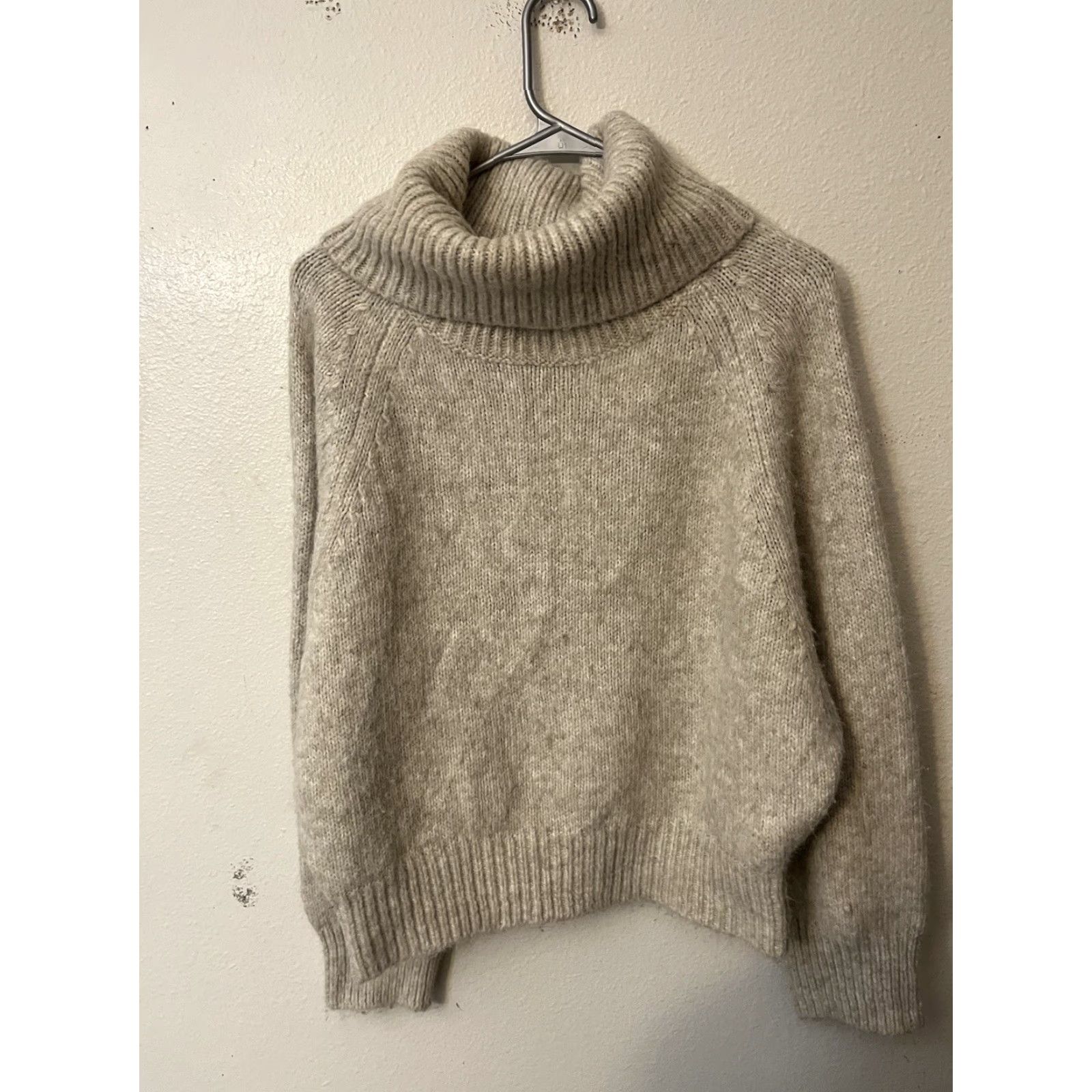 Vintage Decker Cowl Neck Sweater Wool Acrylic Cotton Polyester Knit Raglan Sleeve Gray M Womens pullover Size M / US 6-8 / IT 42-44 - 2 Thumbnail