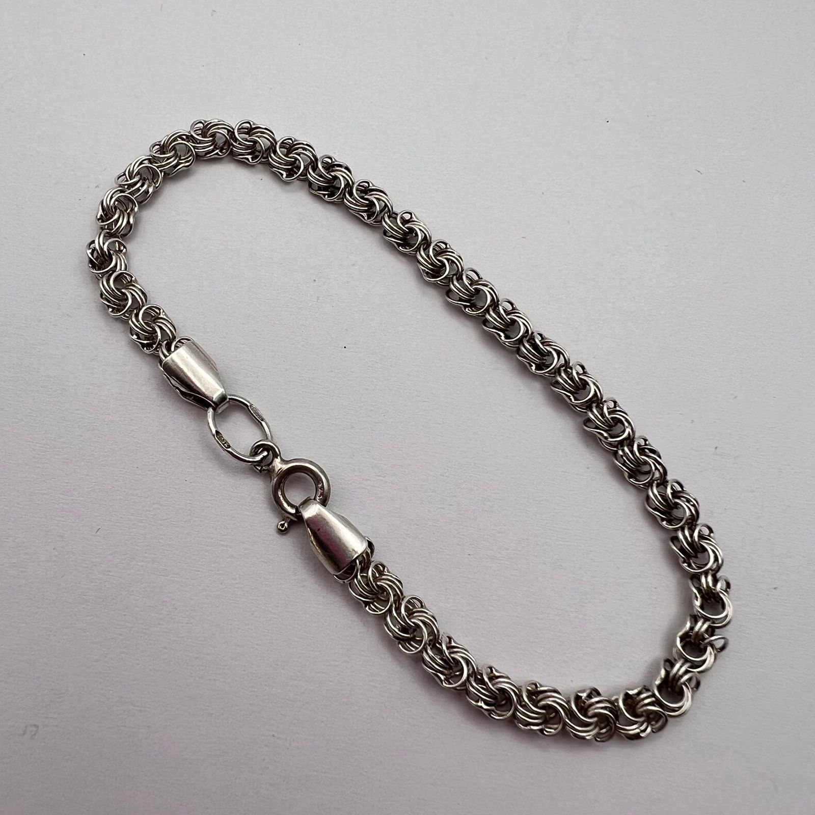 Sterling Silver Vintage Sterling Silver 925 Chain Bracelet Jewelry 4.8 gr Size ONE SIZE - 3 Thumbnail