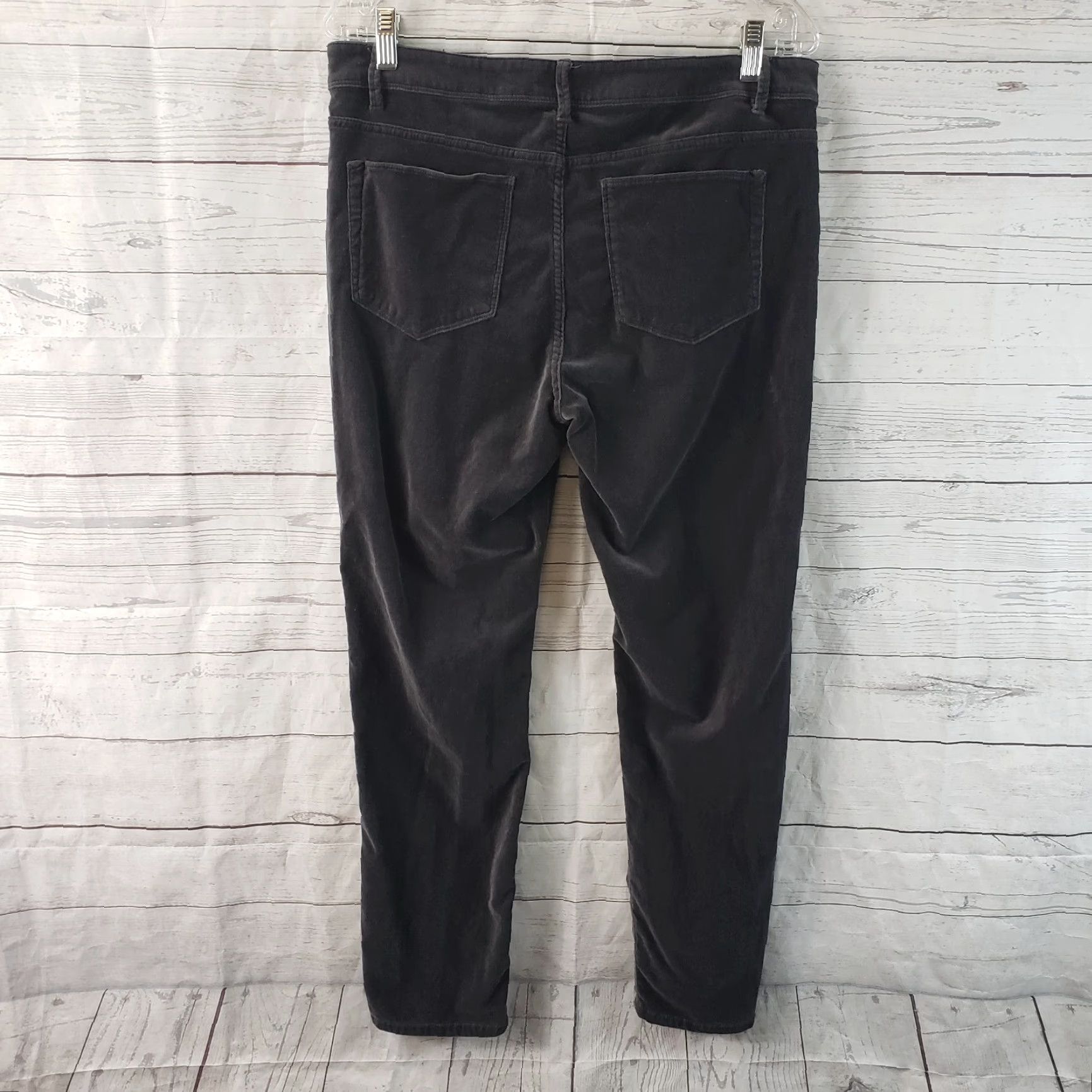 J. Jill J. Jill Womens Skinny Pants Sz 10 Gray Velour Cotton Blend Mid Rise Size 32" / US 10 / IT 46 - 3 Thumbnail