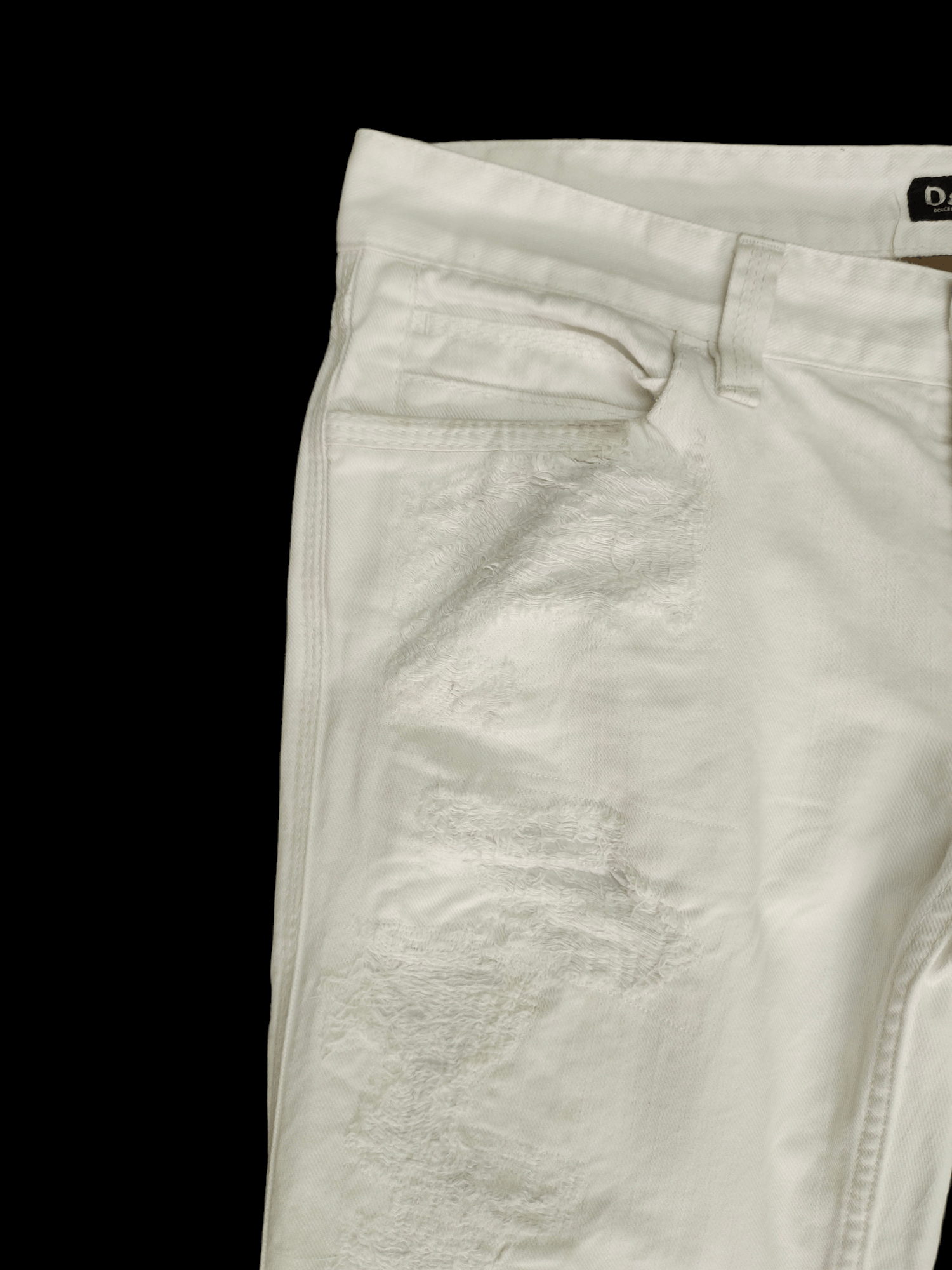 Dolce & Gabbana Dolce & Gabbana White Distressed Denim Jeans Low Rise Size US 33 - 5 Thumbnail