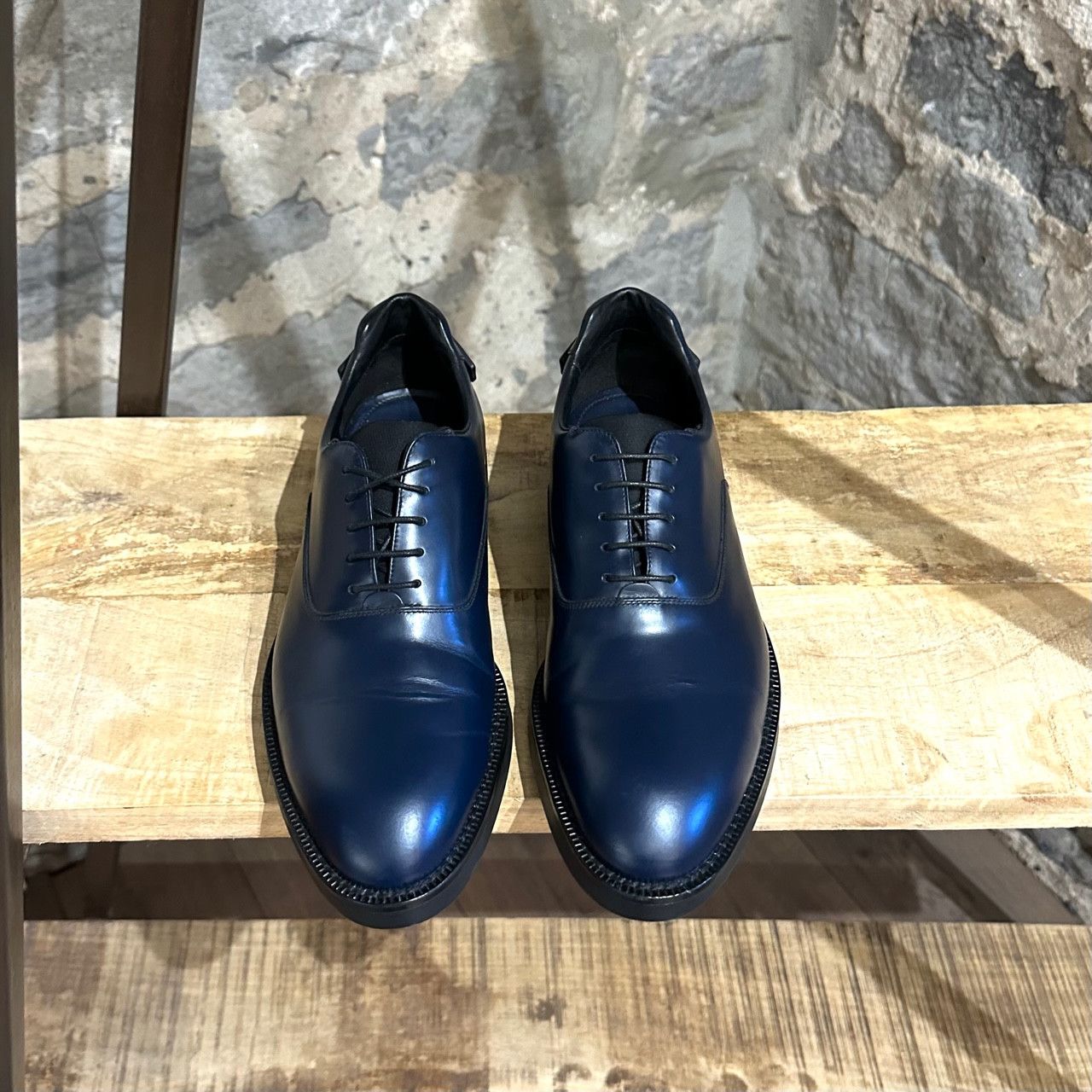 Prada Prada Navy Blue Lace-up Logo Platform Derby Shoes Size US 7 / EU 40 - 2 Thumbnail