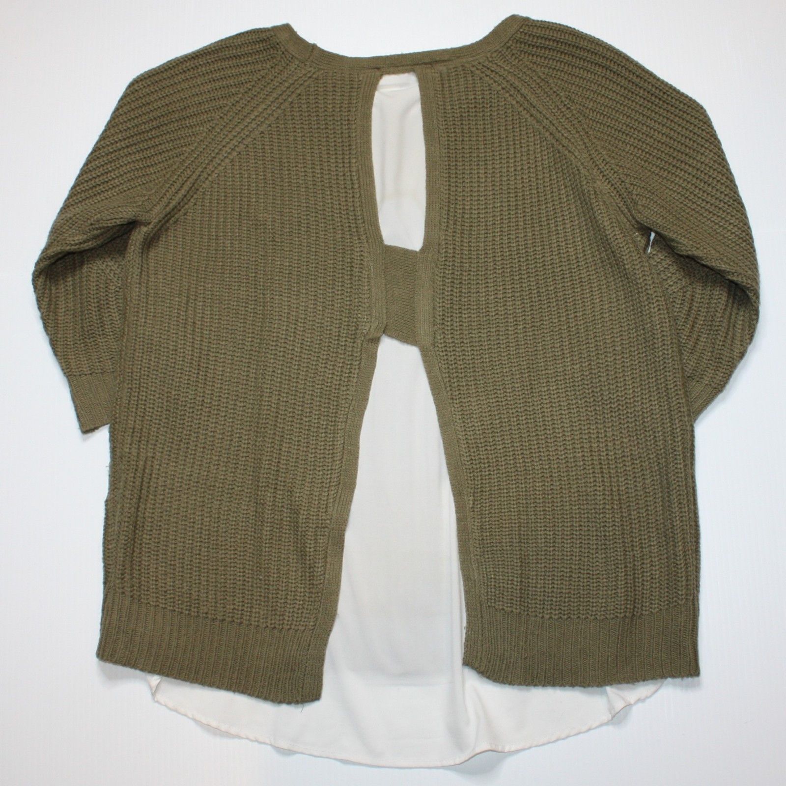 Other Olivia Sky Wide Rib Split Back Sweater in Olive Green Size M / US 6-8 / IT 42-44 - 5 Thumbnail