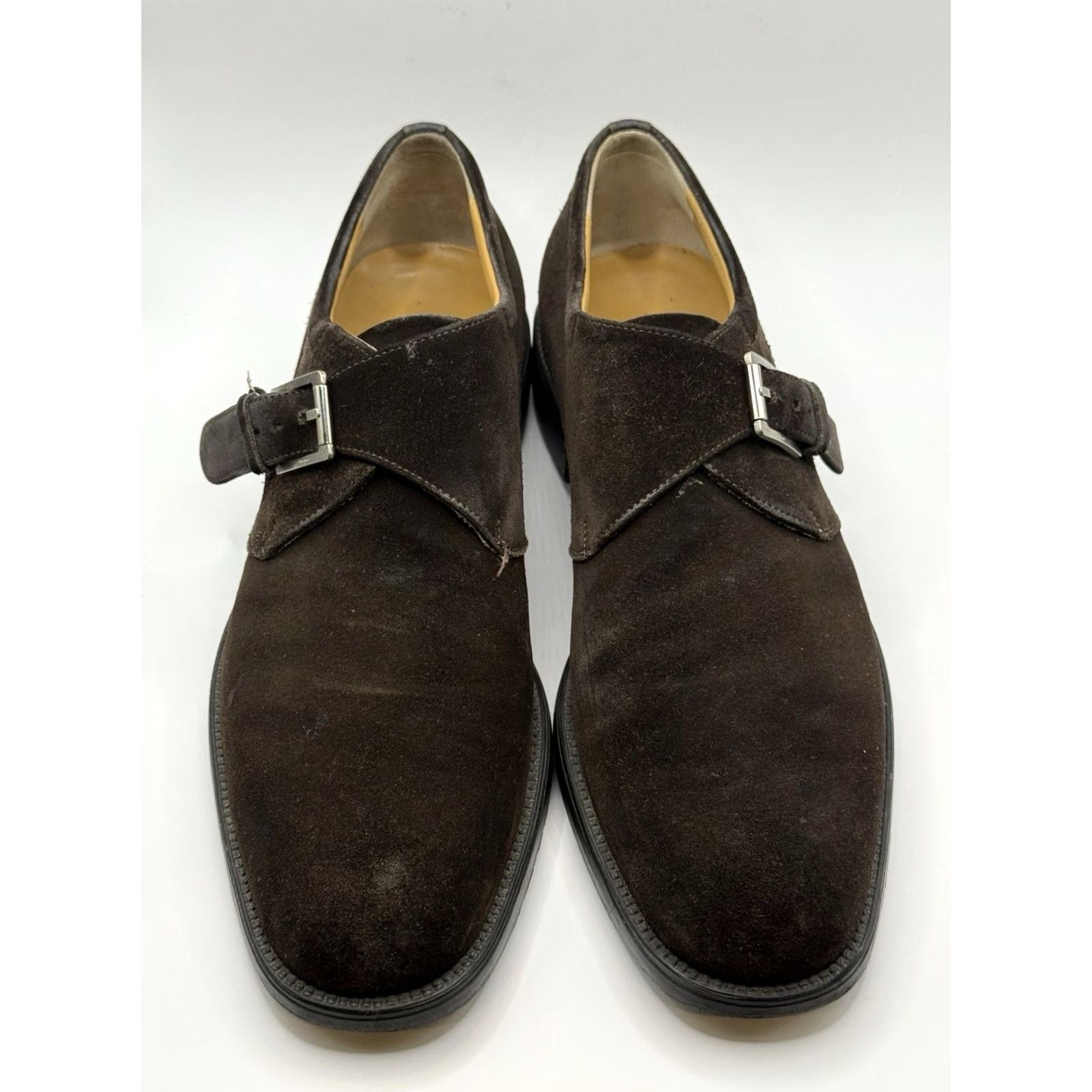 Salvatore Ferragamo VINTAGE Salvatore Ferragamo Monk Strap Dress Shoes Men Brown Leather Sz 9.5D Captoe Suede Leather Brown Size US 10 / EU 43 - 3 Thumbnail
