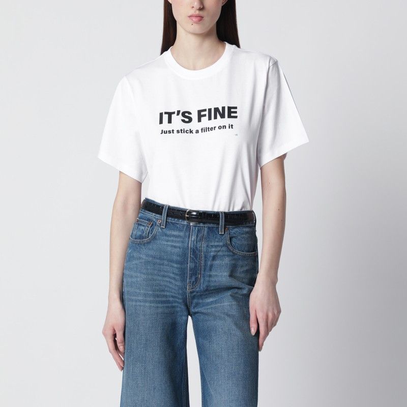 Victoria Beckham Victoria Beckham White Cotton Â€Œitâ€S Fineâ€ T-Shirt Size S / US 4 / IT 40 - 1 Thumbnail