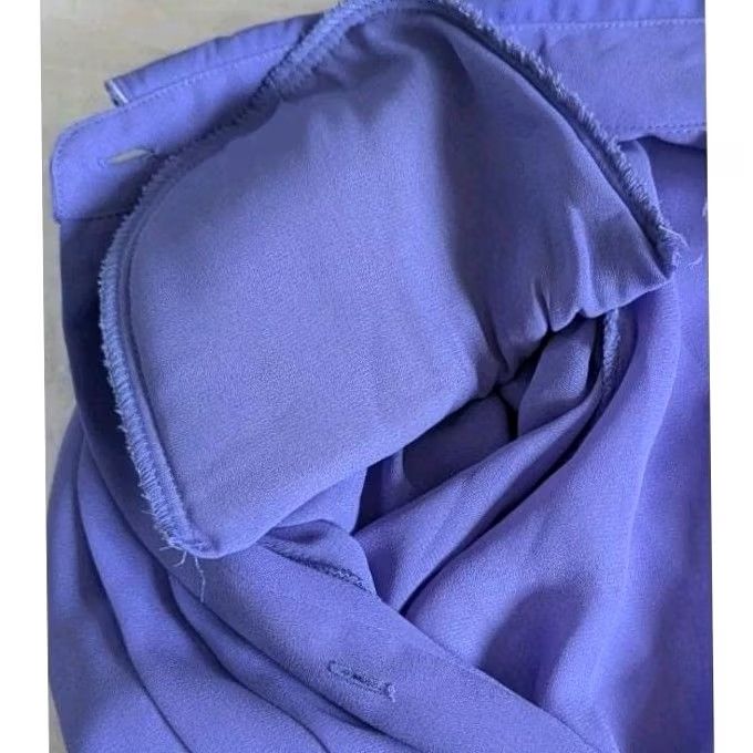 Vintage VINTAGE Blouse Long Sleeve Women's Sz M Purple Button Collared Pleated Pin Tuck Office Cottagecore Size M / US 6-8 / IT 42-44 - 4 Thumbnail