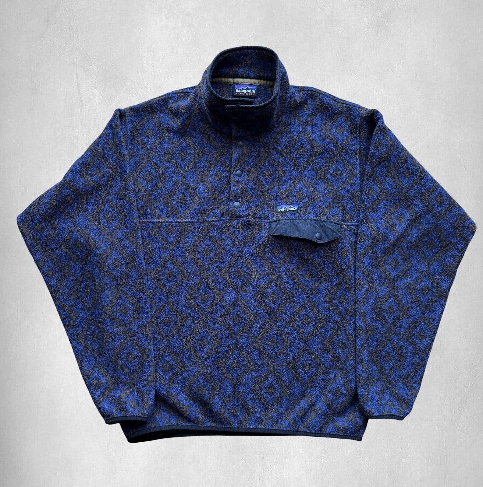 Patagonia VTG Patagonia Snap T Fleece Diamond Geometric Pattern Mens M Size US M / EU 48-50 / 2 - 1 Thumbnail