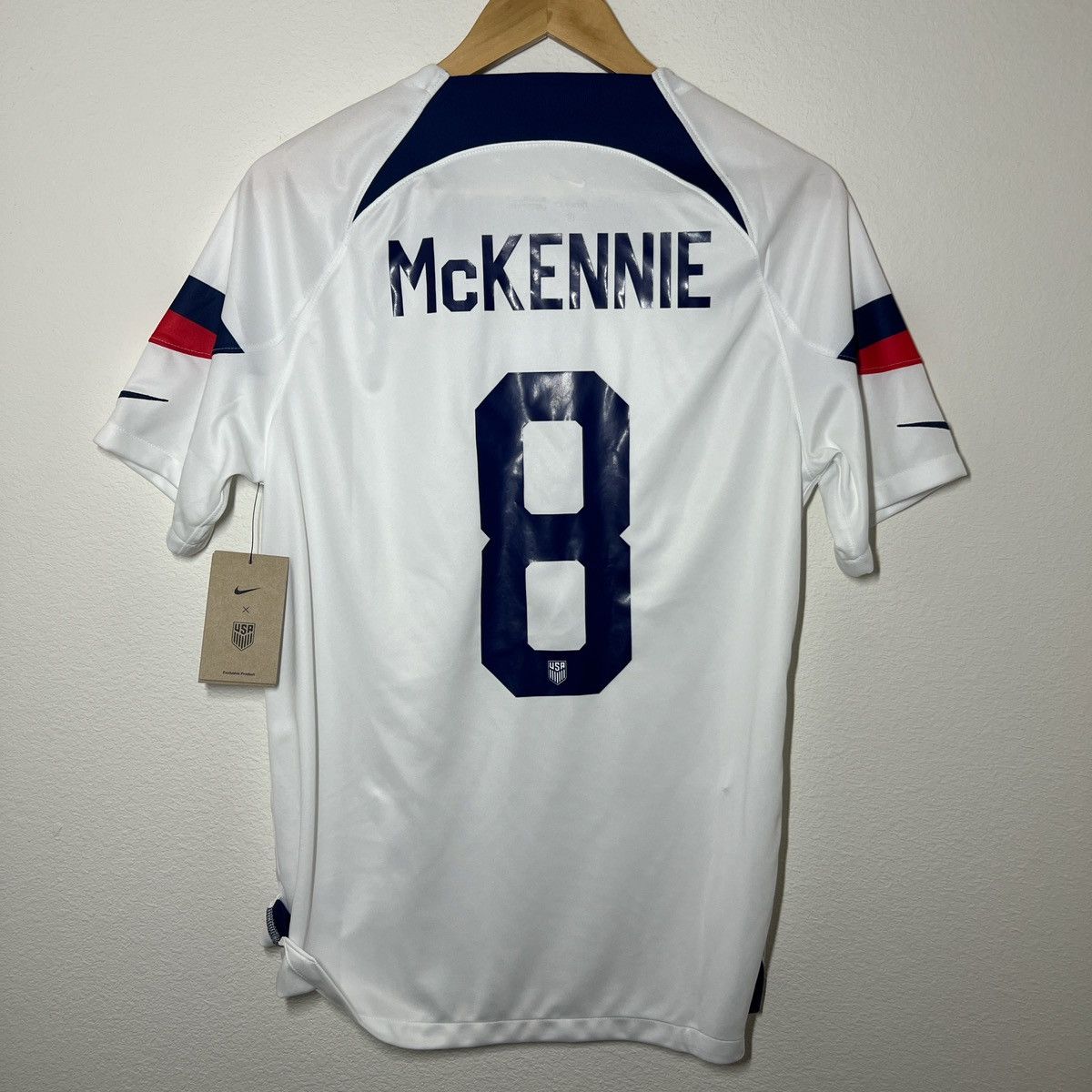 image of Nike x Soccer Jersey Usa Weston Mckennie 2022 World Cup Home Jersey in White, Men's (Size Medium)