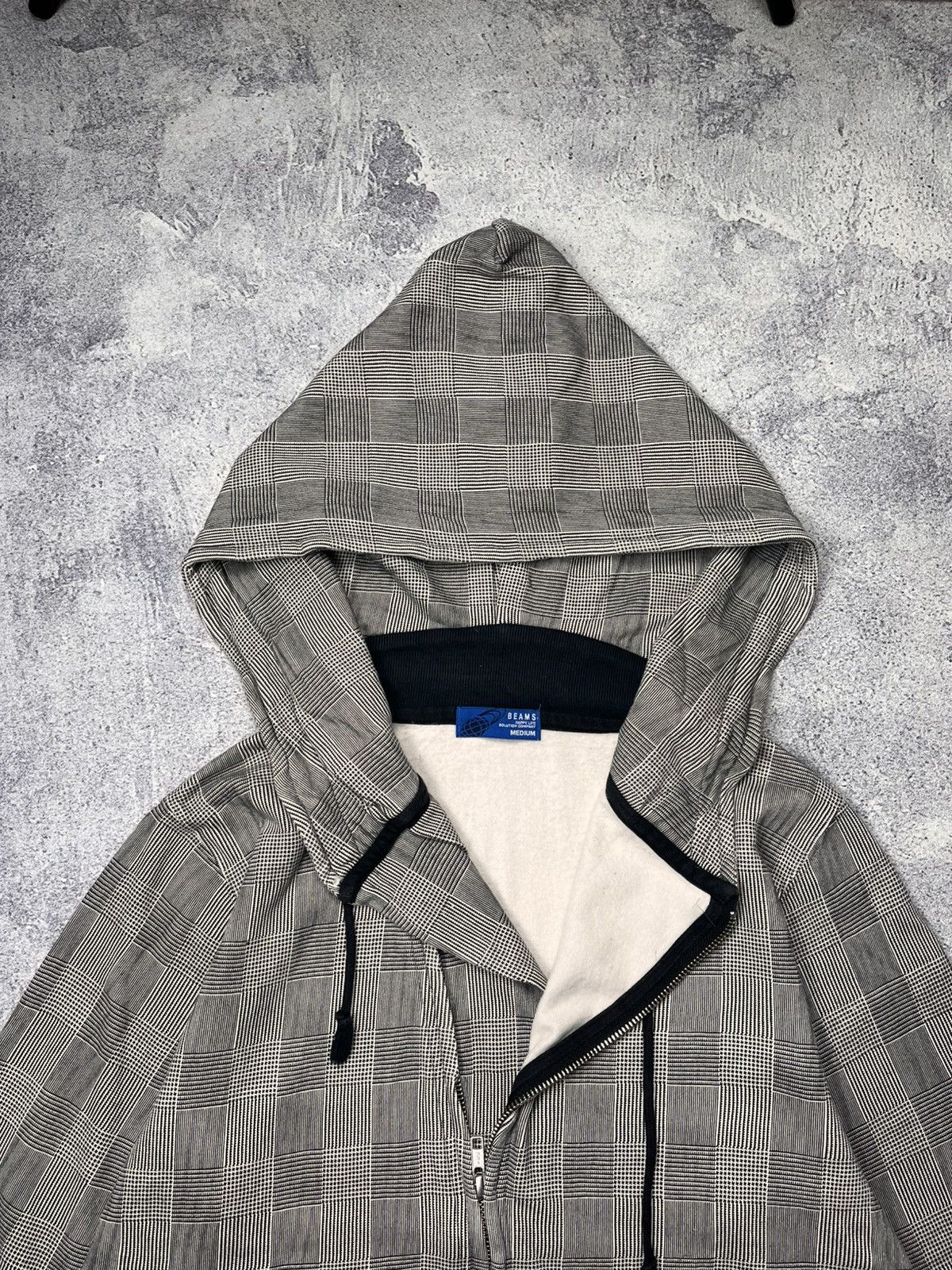 Beams Plus Asyimmetrical Double Zipper Hoodie Plaid Beams Size US M / EU 48-50 / 2 - 3 Thumbnail