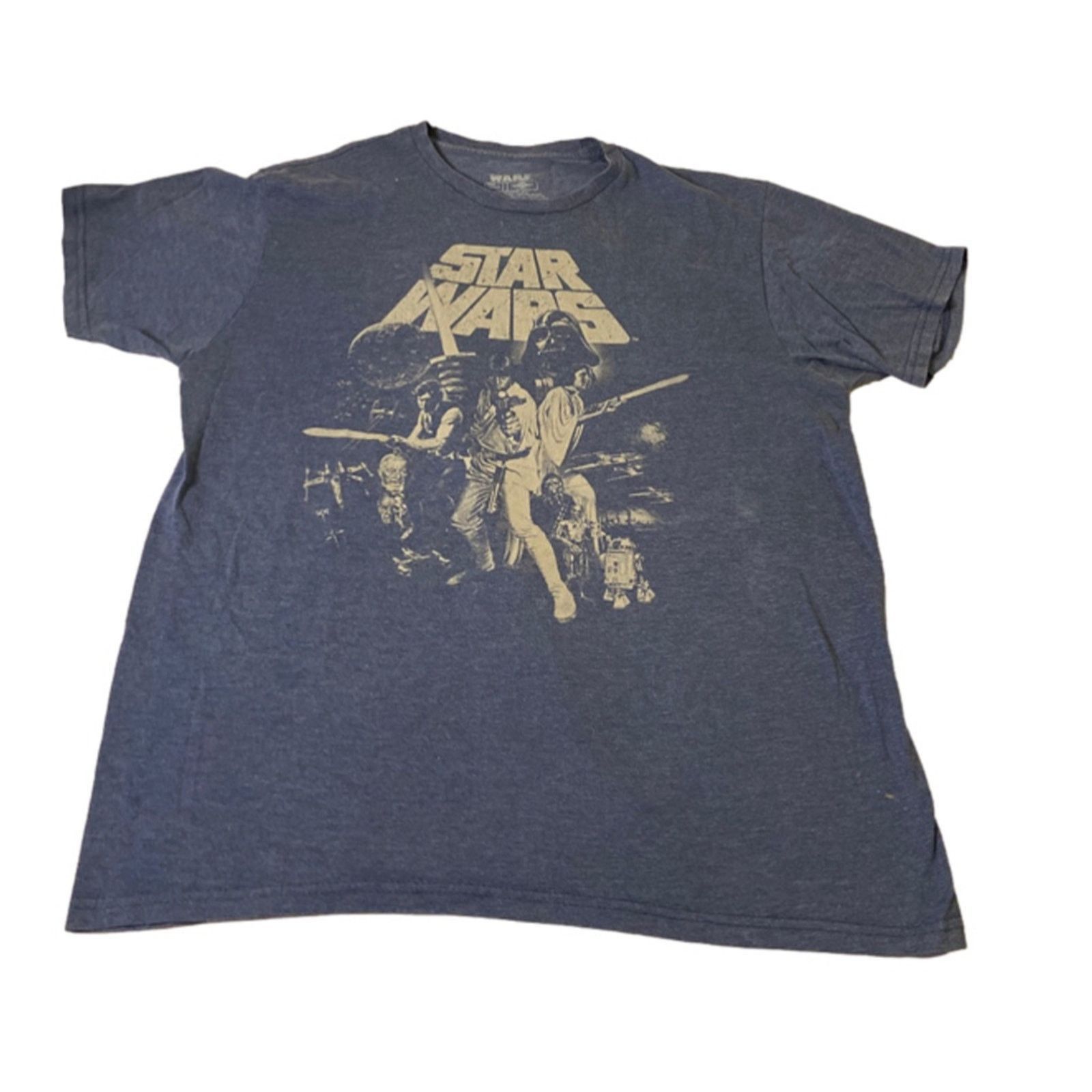 Star Wars Star Wars Vintage Style Graphic Tee Blue Distressed Movie L Size US L / EU 52-54 / 3 - 3 Thumbnail