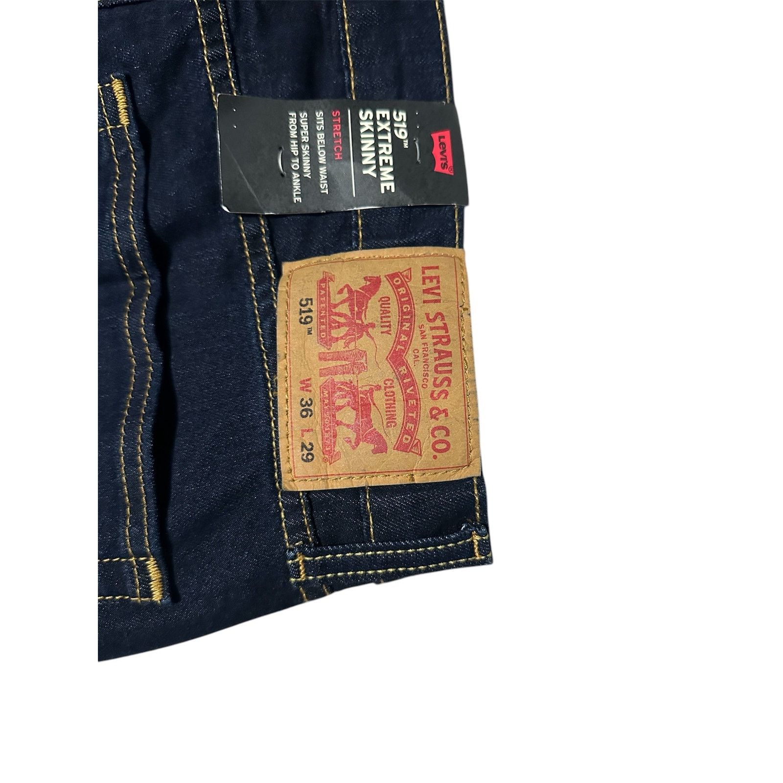 Levi's Levi’s 519 Extreme Skinny Dark Wash Denim Jeans 36x29 Size US 36 / EU 52 - 3 Thumbnail