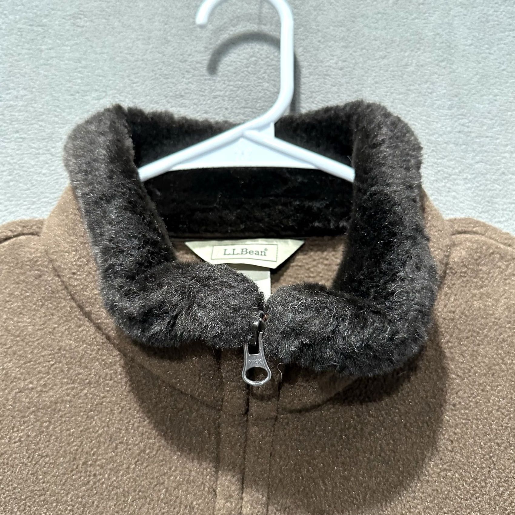 Vintage L.L. Bean Jacket Womens Medium Brown Full Zip Pockets Faux Fur Mock Neck OWK62 EUC Size M / US 6-8 / IT 42-44 - 6 Thumbnail