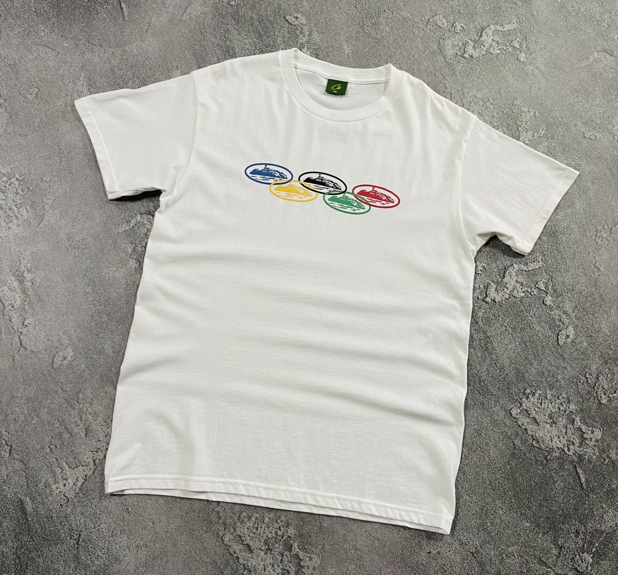 Corteiz Alcatraz Olympic Men’s White T-Shirt Logo Size XL