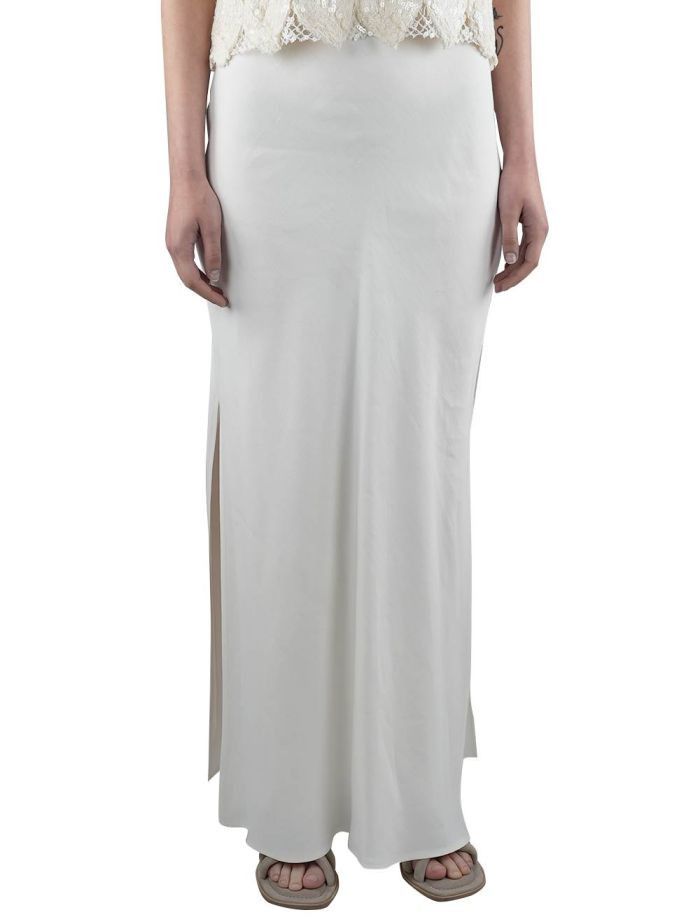 Brunello Cucinelli o1y0725 Maxi Skirt in Light Gray Size 28" / US 6 / IT 42 - 1 Thumbnail