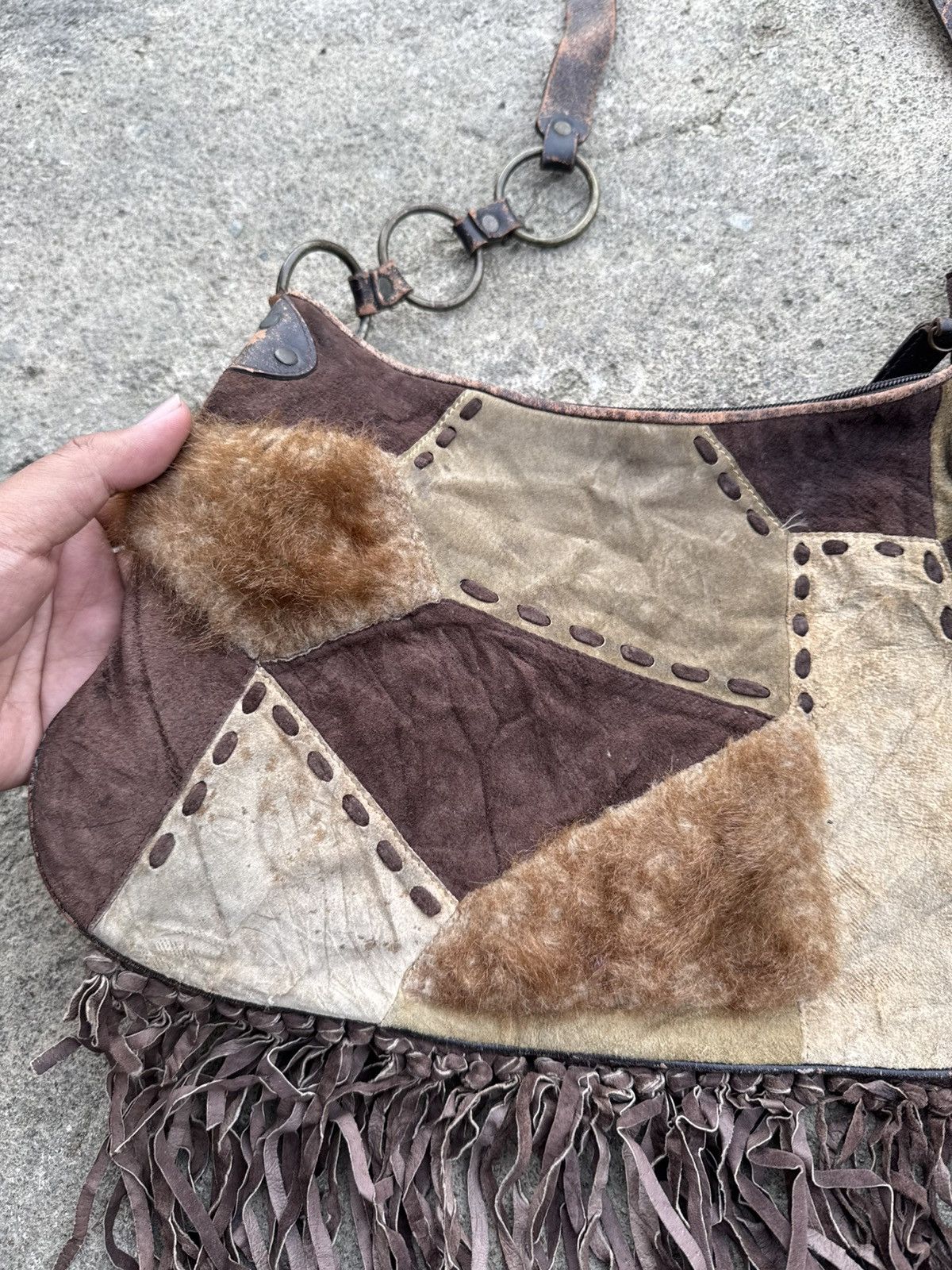 Kapital Leather Bag Fur Patch Work Tessel Besti Belli Japanese Size ONE SIZE - 7 Thumbnail