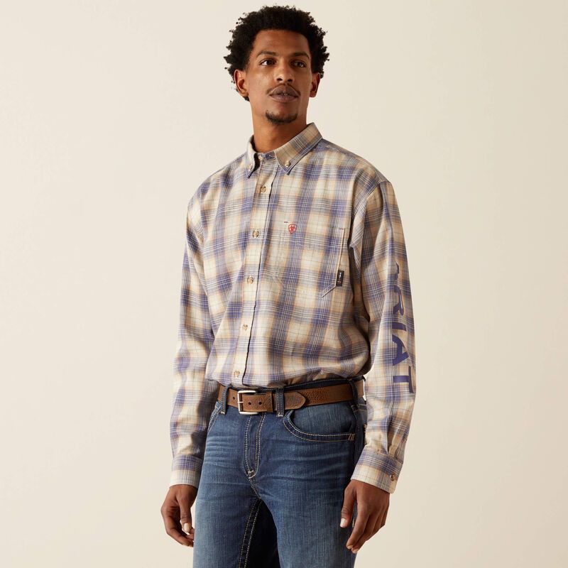 Ariat NWT Ariat FR Crenshaw Logo Work Shirt in Moon Beam Size XXL Size US XXL / EU 58 / 5 - 1 Thumbnail