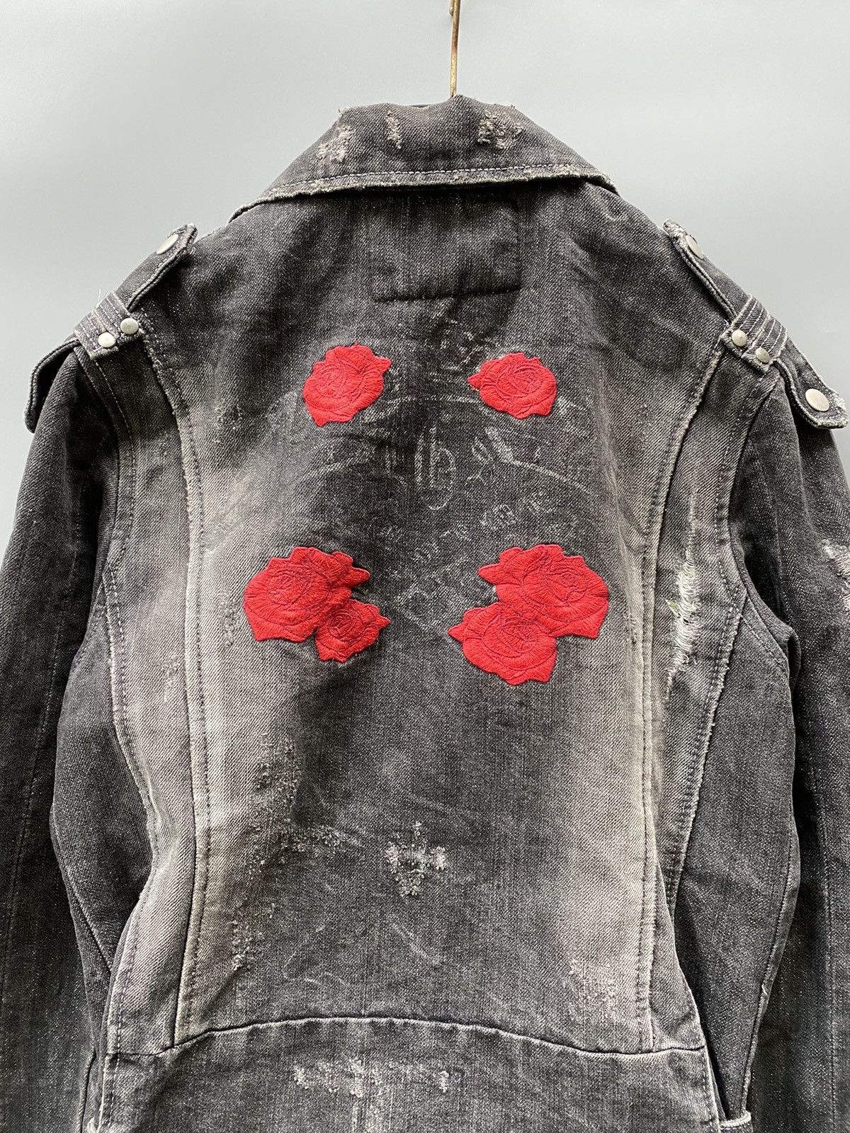 If Six Was Nine × Japanese Brand Lagust Distressed Metallic Denim Jacket Size S / US 4 / IT 40 - 4 Thumbnail
