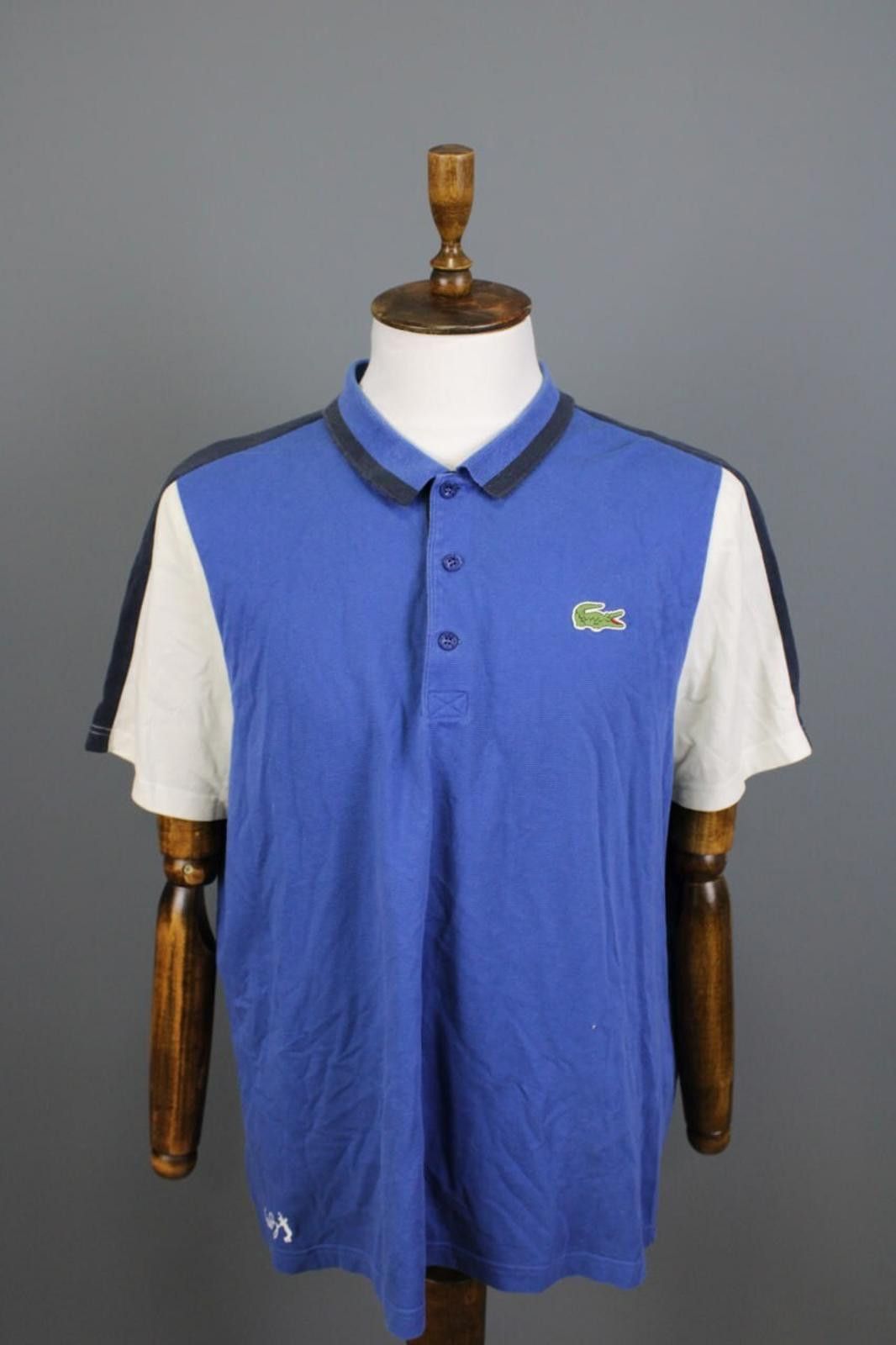 【LACOSTE】 ZIP-UP POLO SHIRT, RODDICK LACOSTE - Andy Roddick Men's Size 4 (M) Black Stripe Tennis