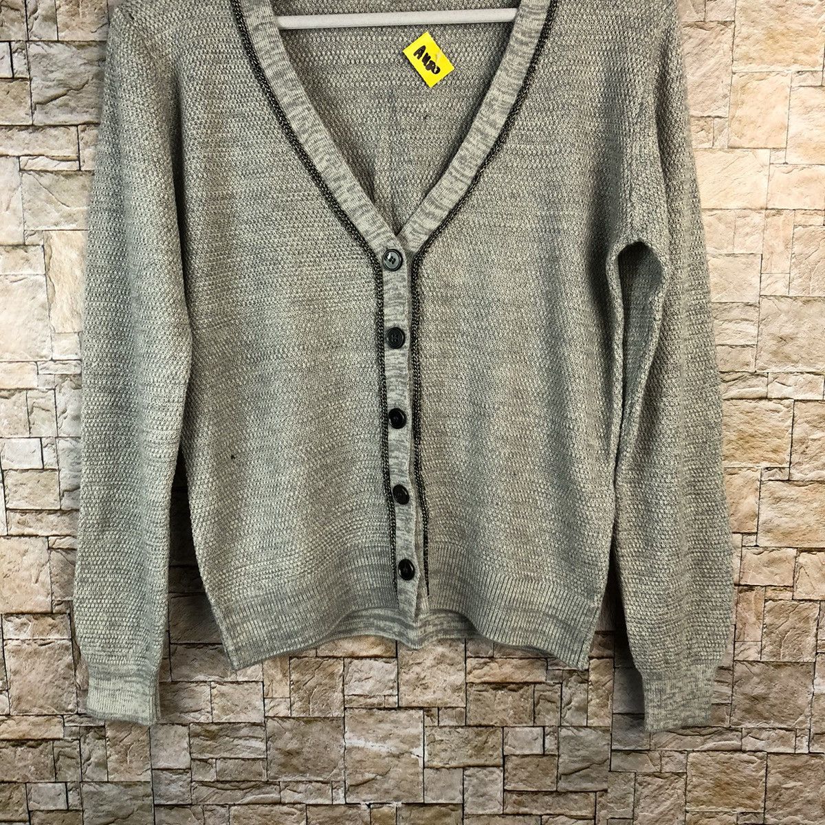 Japanese Brand Alpha Club Grey Cardigan Knitwear #A1180 Size US M / EU 48-50 / 2 - 6 Thumbnail