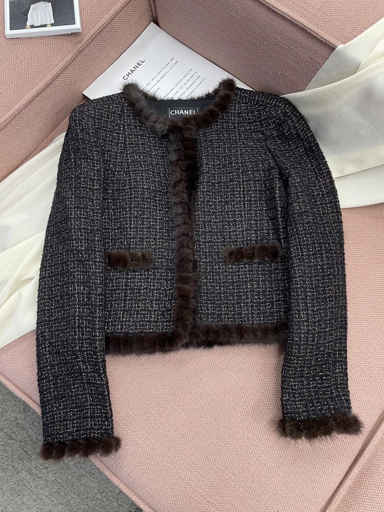 Chanel Vintage Mink Tweed Jacket - dmc