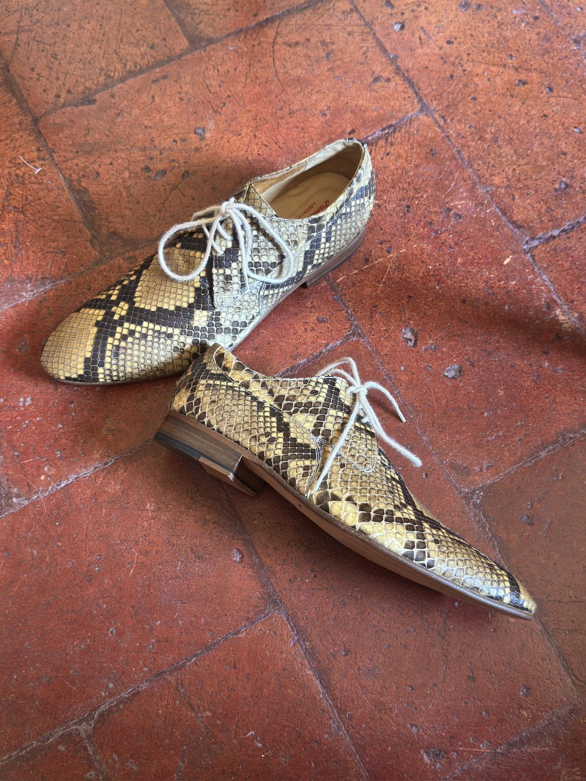 Handmade andmade Python Lace-Up Shoes – Rare Piece Size US 8 / EU 41 - 3 Thumbnail