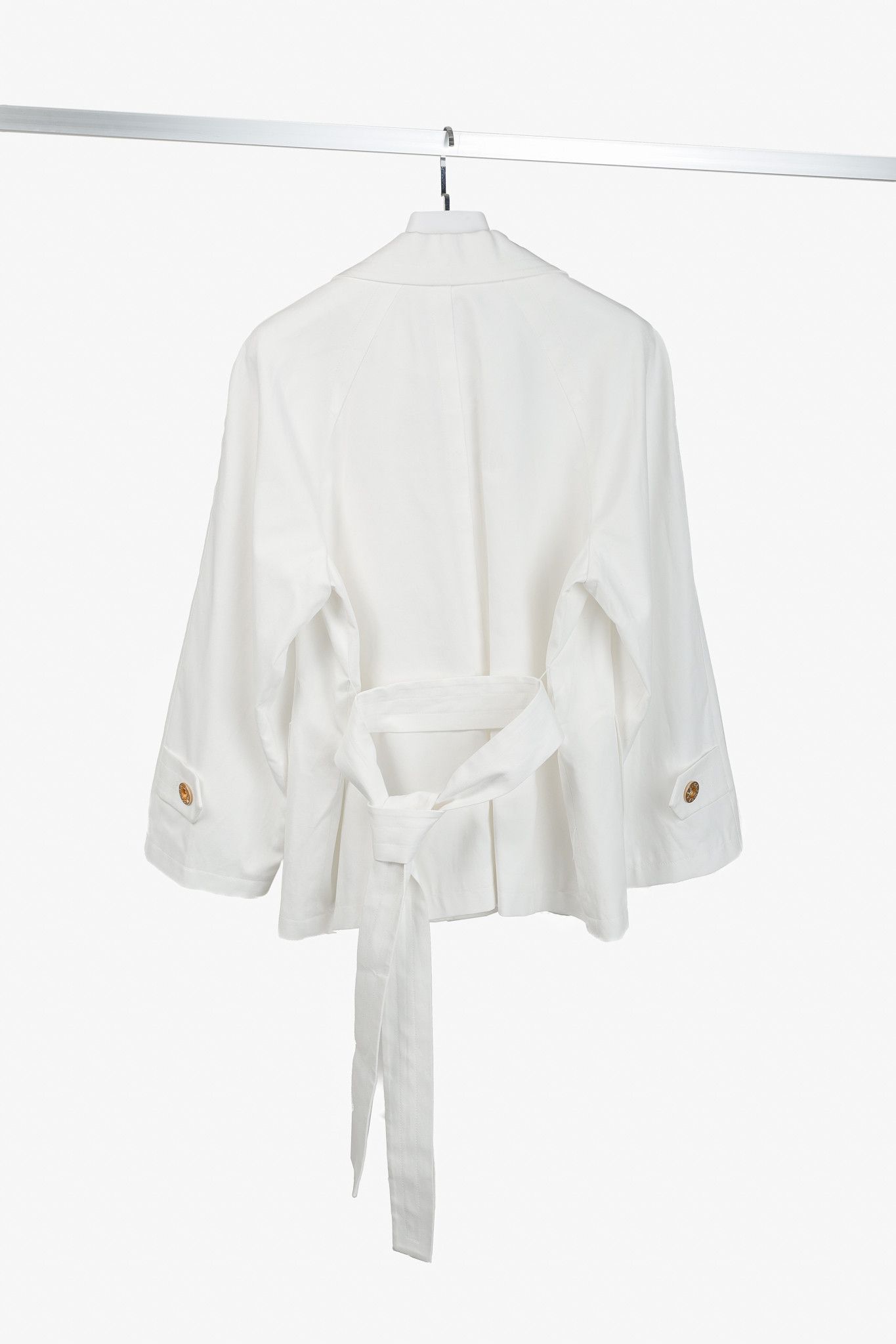 LOW CLASSIC Low Classic White 22PF Down Pocket Cotton-Blend Jacket Size XS / US 0-2 / IT 36-38 - 2 Thumbnail