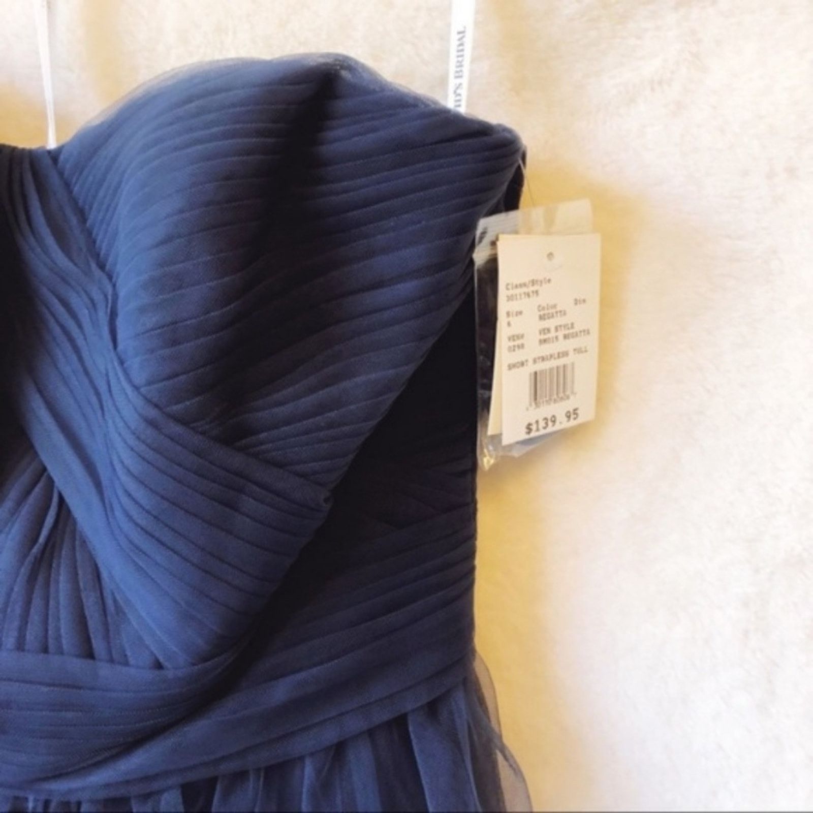 Other David’s Bridal Blue Strapless Tulle Short Dress Size M / US 6-8 / IT 42-44 - 6 Thumbnail