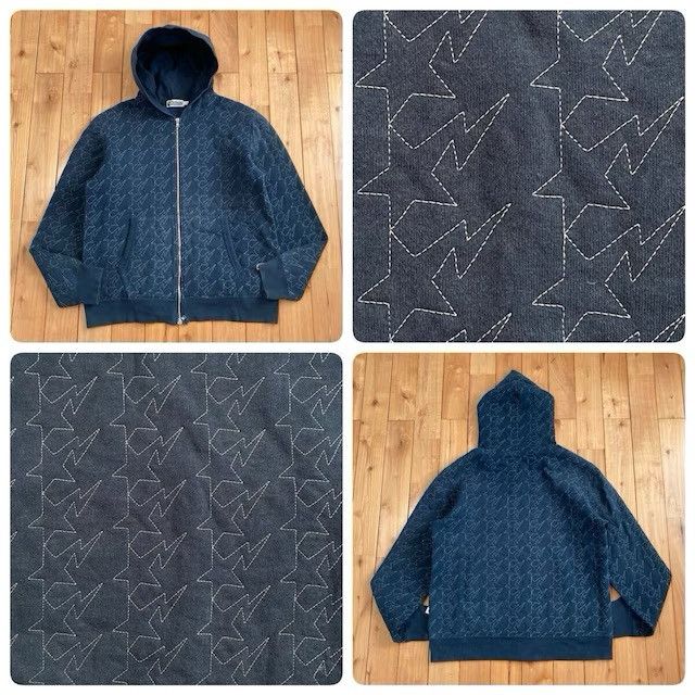 Bape Embroidered BAPE Sta Zip Hoodie NAVY a bathing ape star NIGO Size US L / EU 52-54 / 3 - 1 Thumbnail