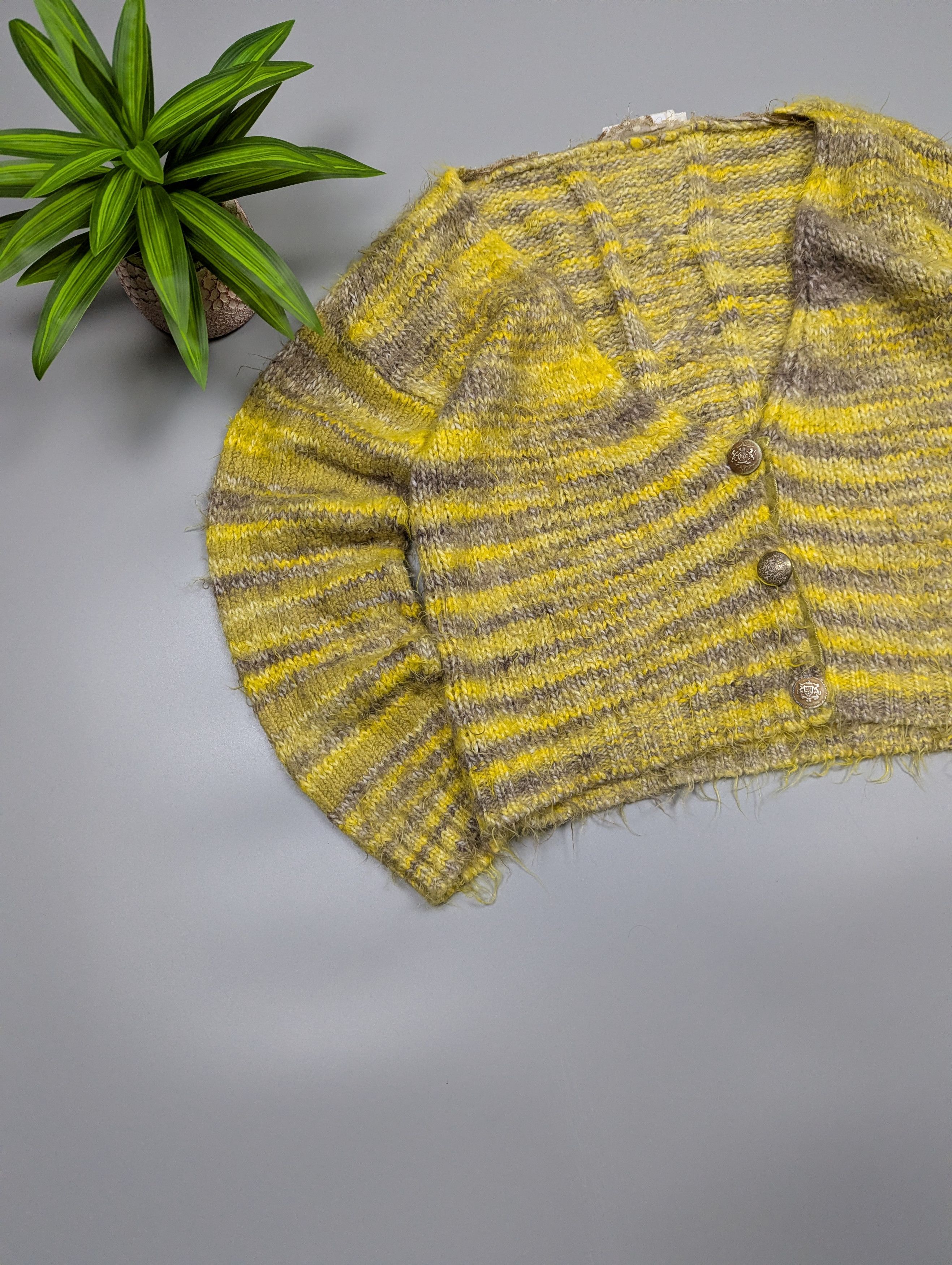 Elisa Cavaletti ELISA CAVALETTI VTG Archive Y2K Cropped Oversize Cardigan Size L / US 10 / IT 46 - 3 Thumbnail