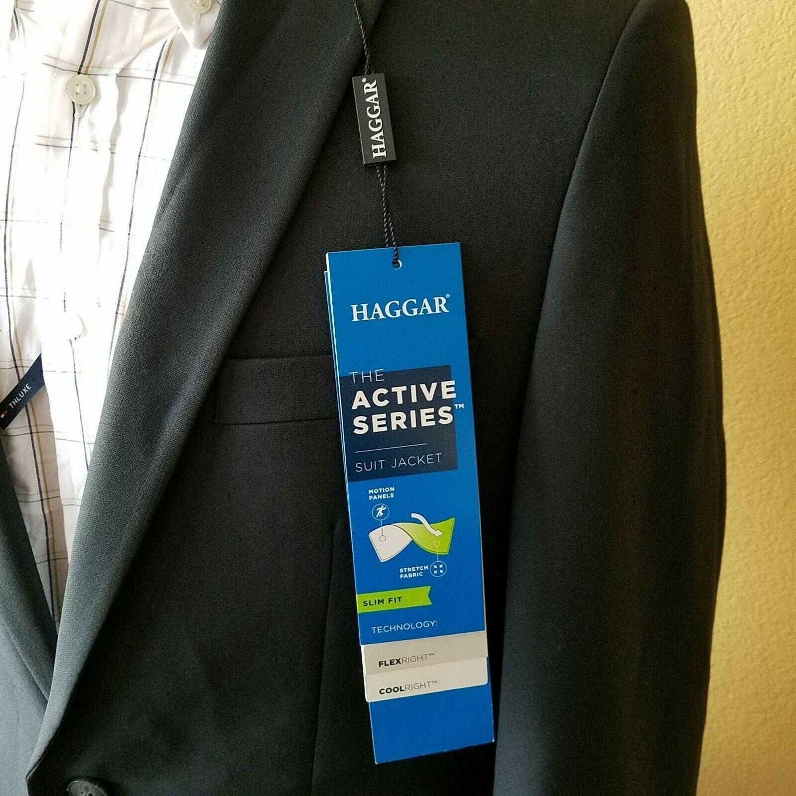 Haggar Men's Haggar Slim Fit 2-Button Center Vent Sport Coat. 40L Size 40L - 3 Thumbnail