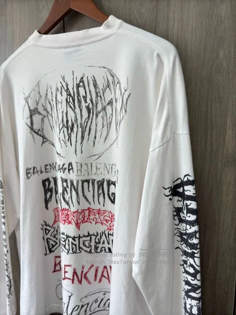 Balenciaga Balenciaga Graffiti Long Sleeve T-Shirt. Size US XS / EU 42 / 0 - 6 Thumbnail