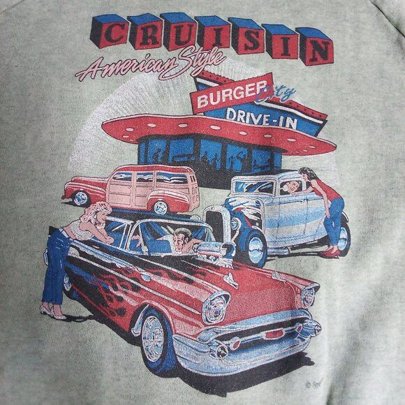 Fruit Of The Loom Vintage Cruisin' American Style Burger Crewneck Sweatshirt Size US XL / EU 56 / 4 - 1 Thumbnail