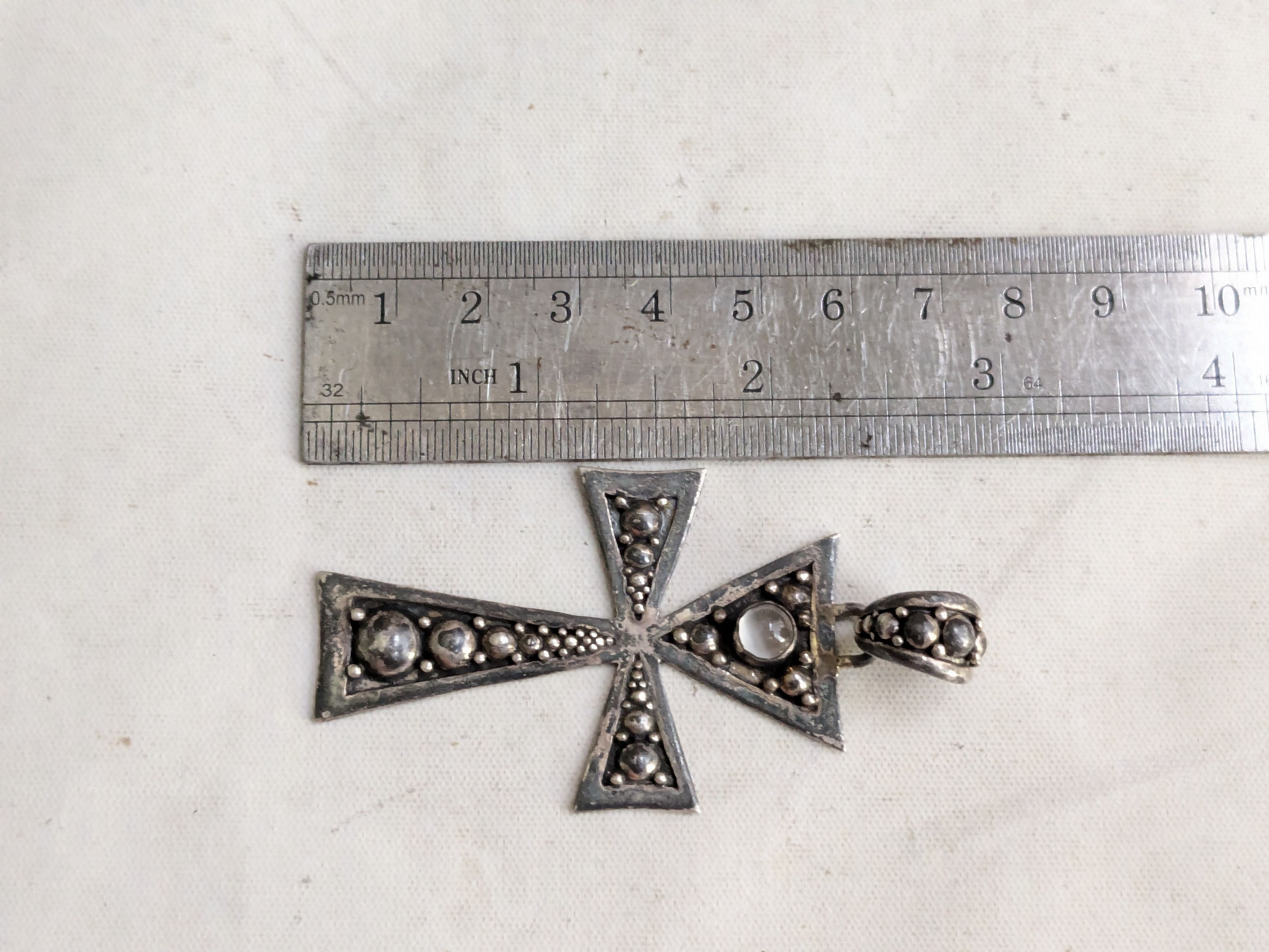 Jewelry Vintage Sterling Silver Cross Pendant Moonstone Size ONE SIZE - 12 Thumbnail