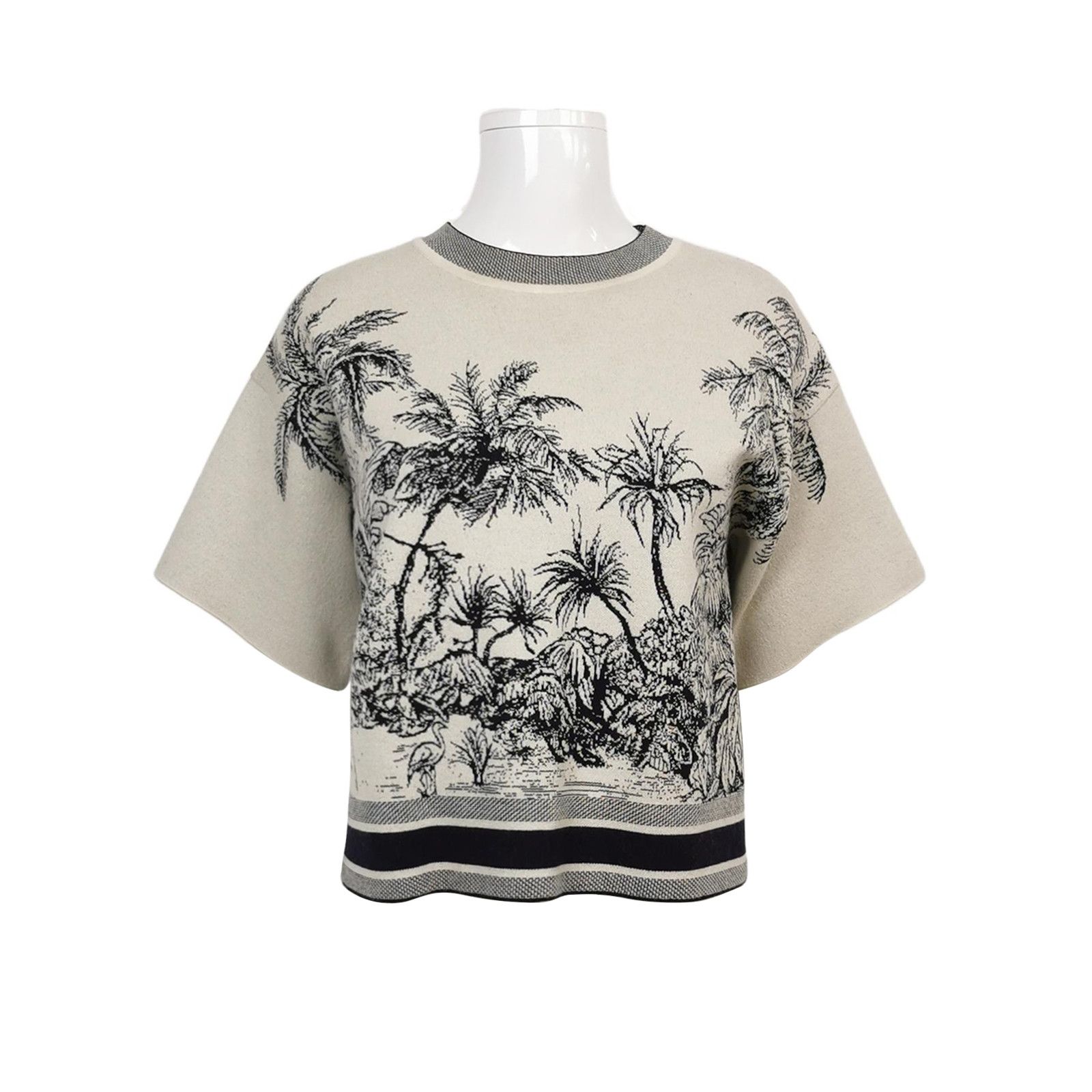 Dior Dior Chez Moi Beige Palm Tree Knit Sweater US2 Size XS / US 0-2 / IT 36-38 - 1 Thumbnail