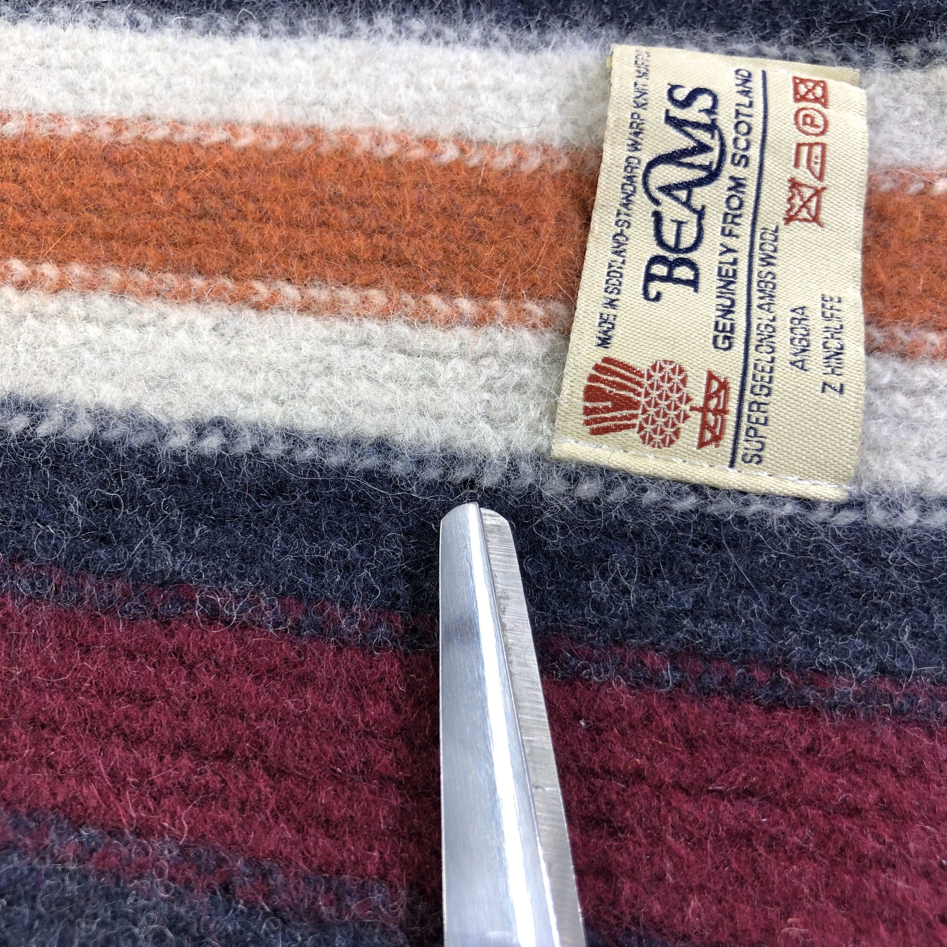 Beams Plus Beams Striped Angora Scarf Muffler Neckwear V2757 Size ONE SIZE - 5 Thumbnail