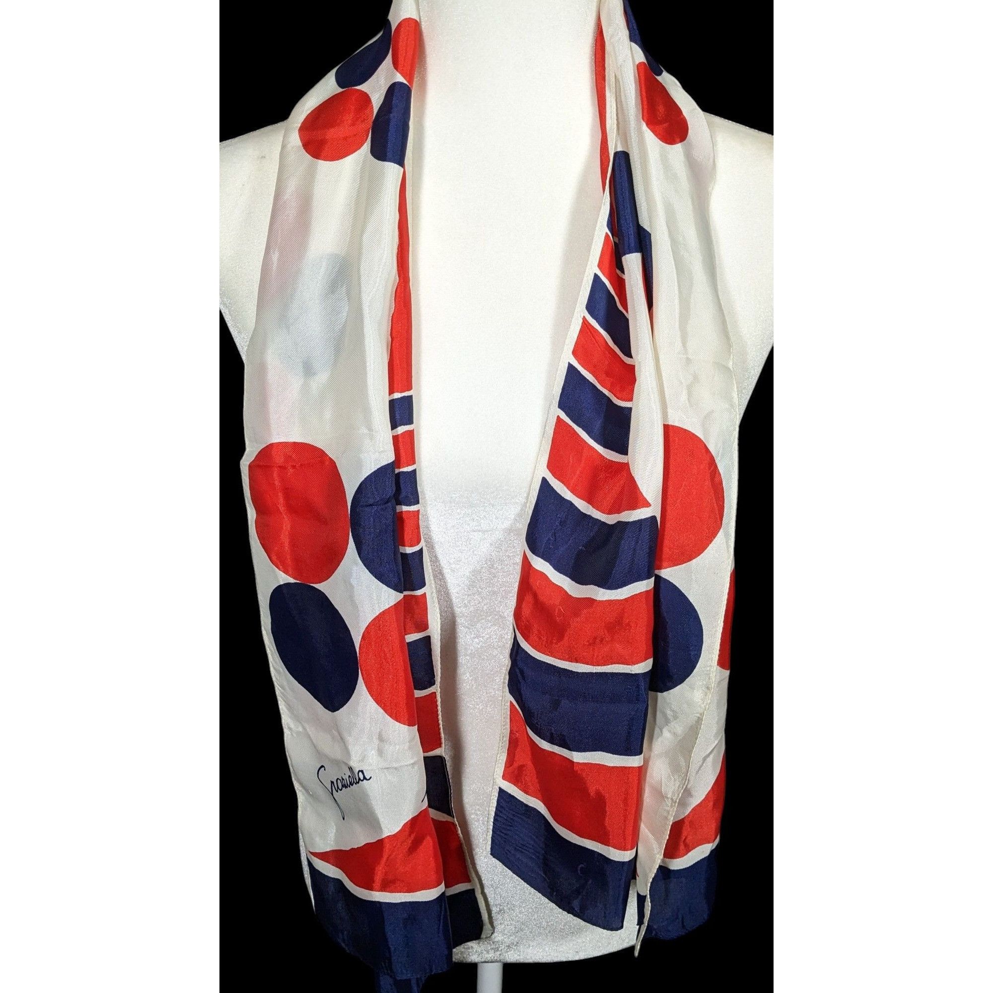 Other Vintage Graziella Red White And Blue Geometric Scarf Size ONE SIZE - 3 Thumbnail