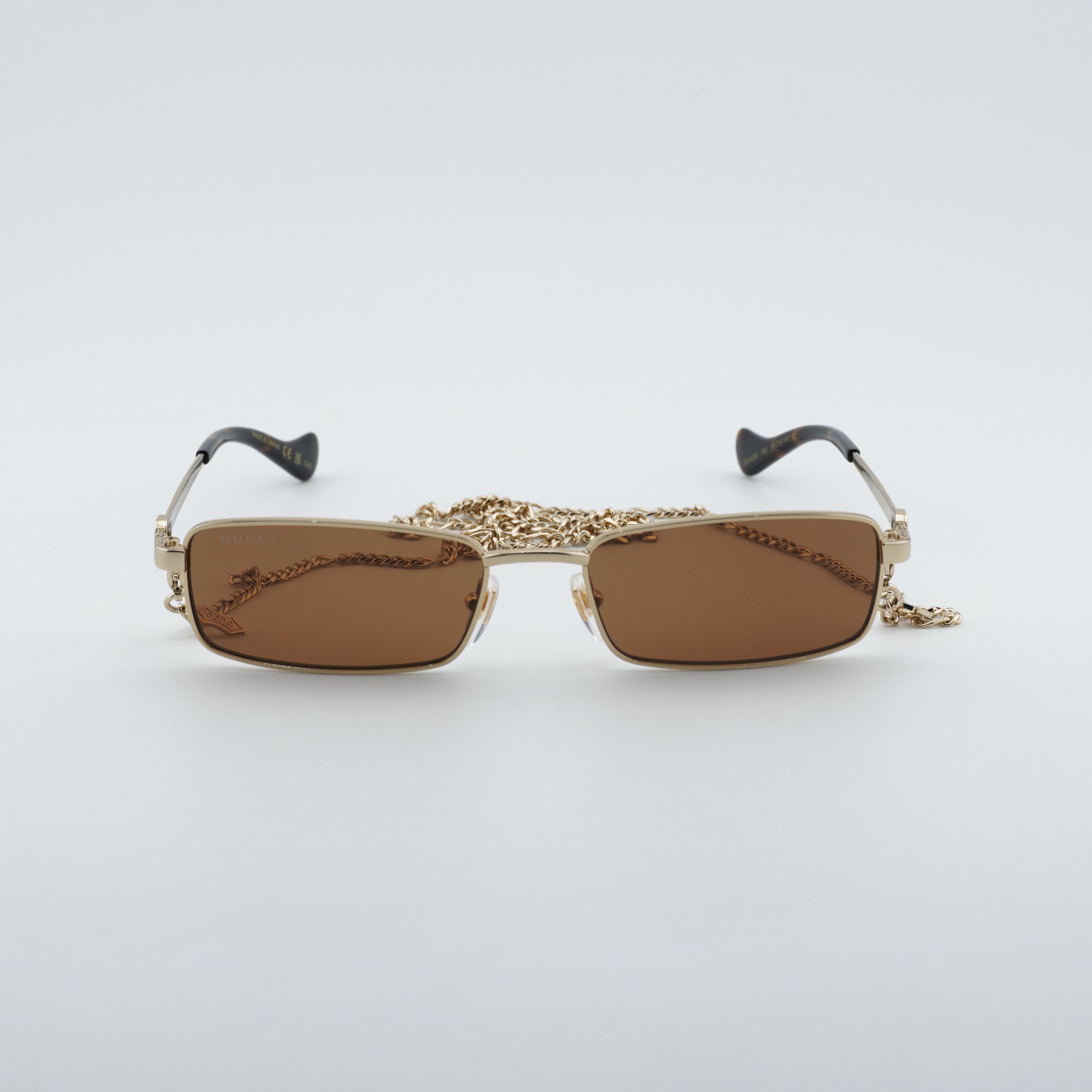 Gucci Gucci GG1600S 002 Women Sunglasses Gold Rectangle Frame Size ONE SIZE - 6 Thumbnail