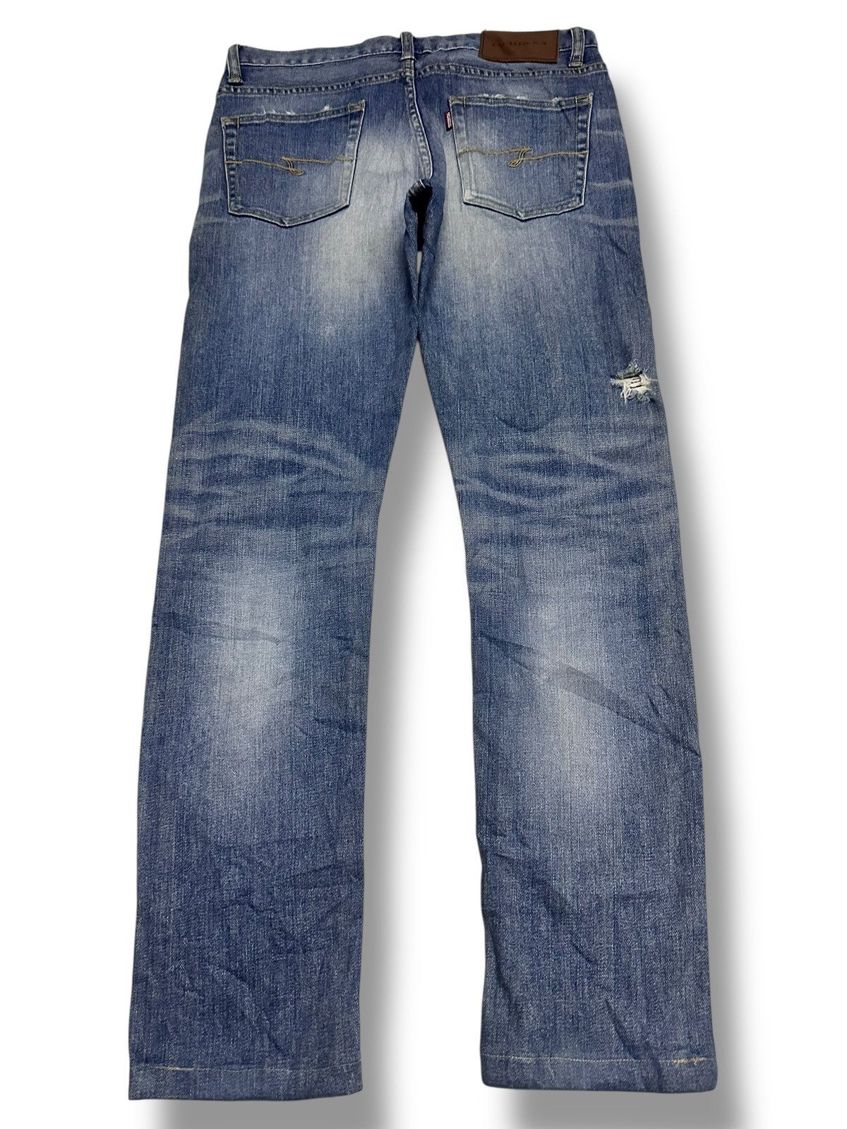 JACKROSE JACKROSE Vintage JAPAN Straight Jean Distressed & Faded Wash Size US 30 / EU 46 - 2 Thumbnail