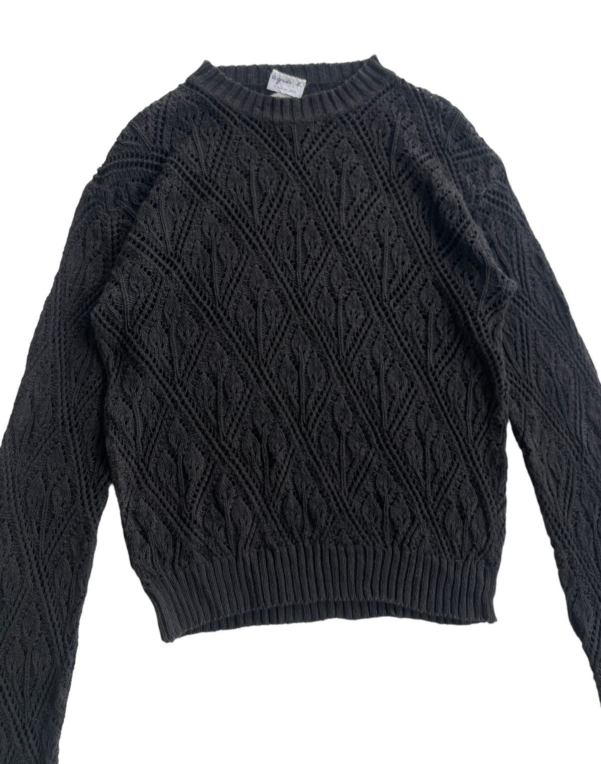 agnes b. Agnes B. Luxury Mesh Cable Knit Sweater Size US L / EU 52-54 / 3 - 3 Thumbnail
