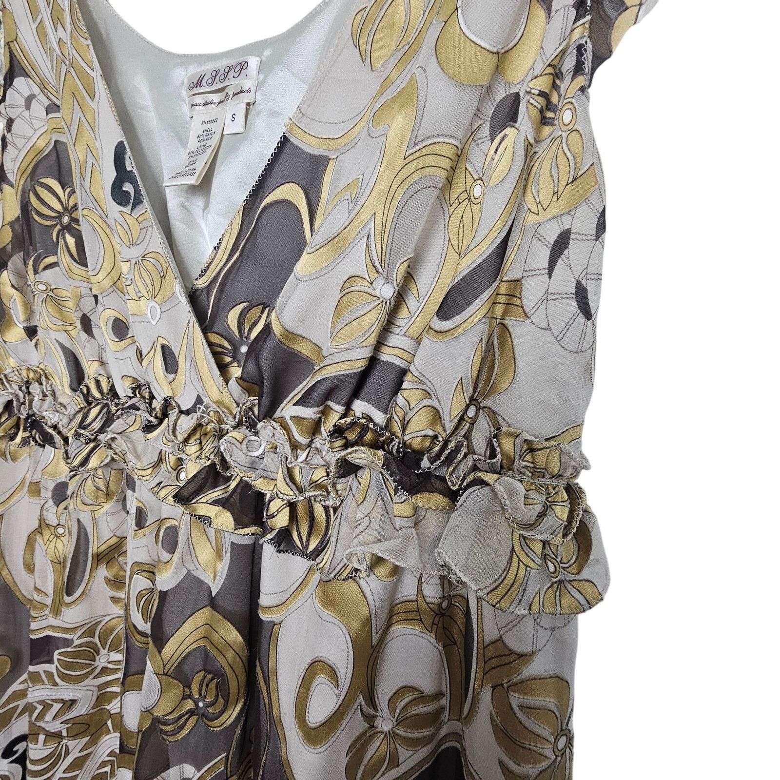 MAX&Co. Max Studio Specialty Products Women Y2K Silk Babydoll Dress Size S / US 4 / IT 40 - 4 Thumbnail